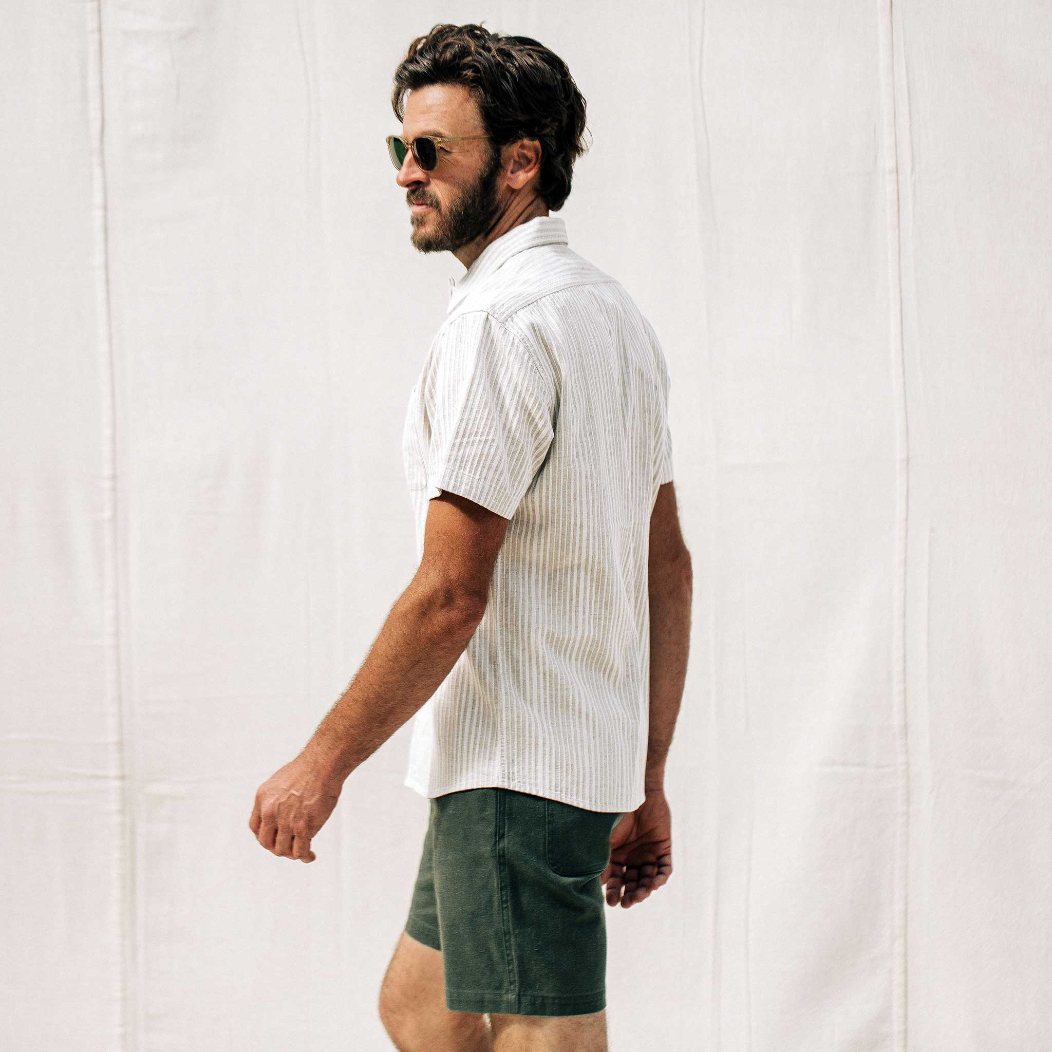 The Short Sleeve Hawthorne in Natural Stripe - Image 6