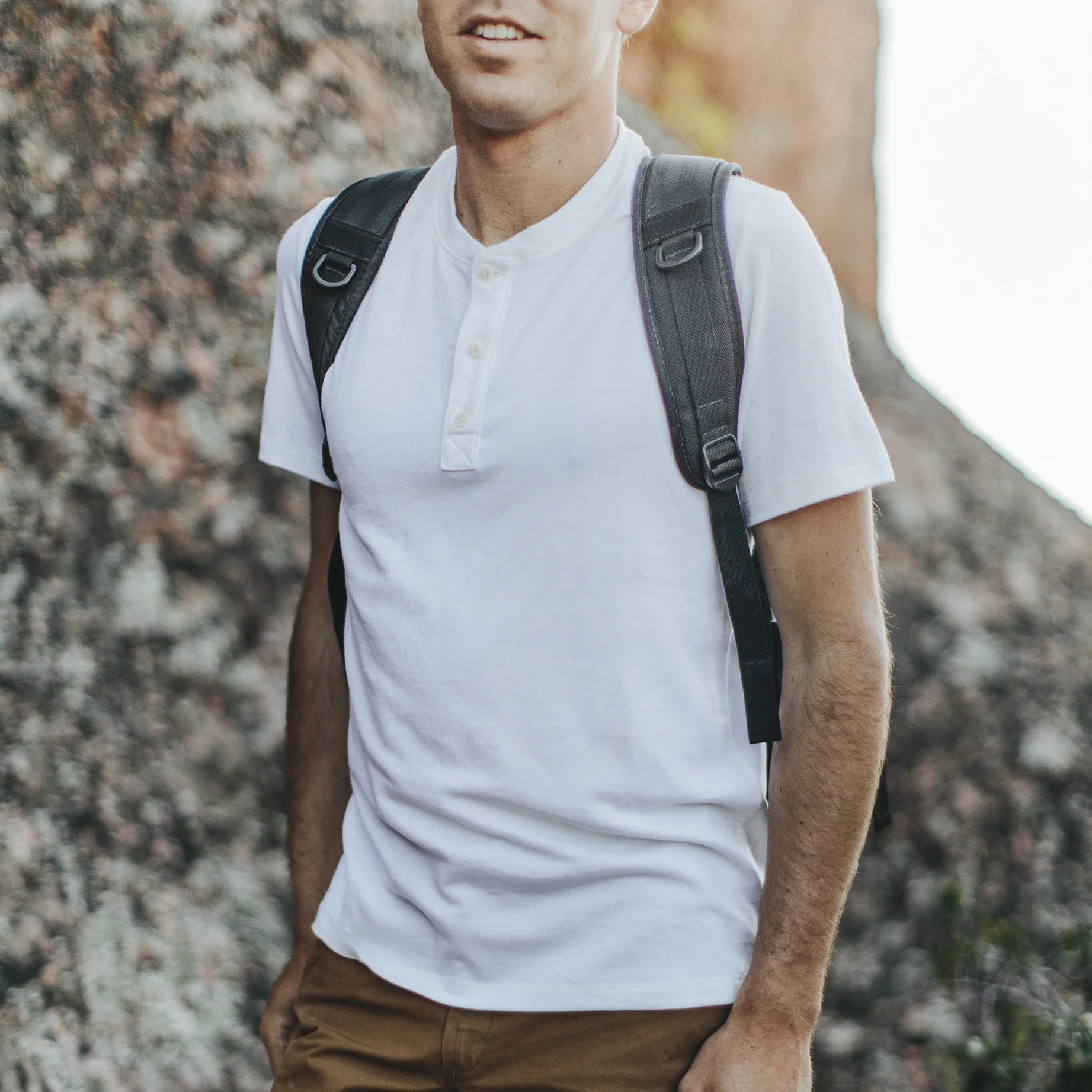 The Short Sleeve Henley in Natural Merino - Image 5
