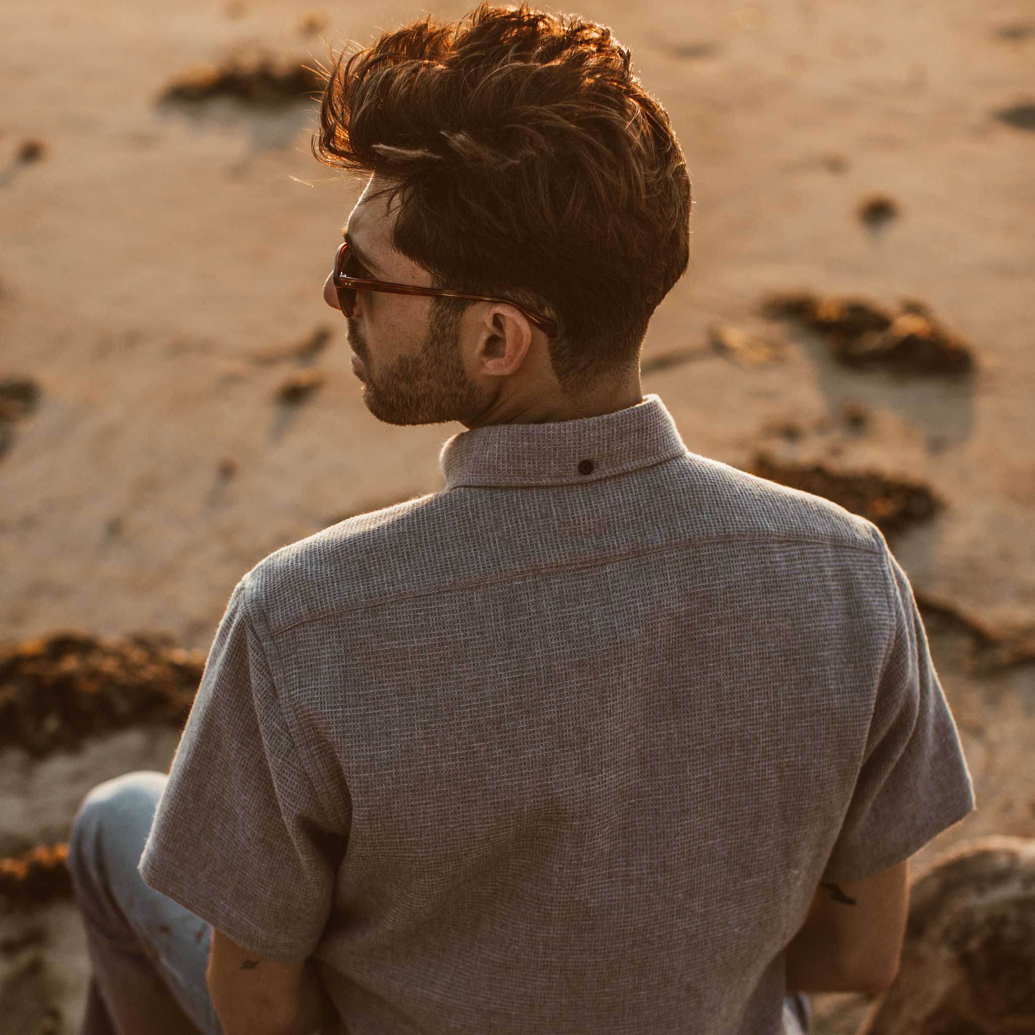 The Short Sleeve Jack in Ash Waffle - Image 4