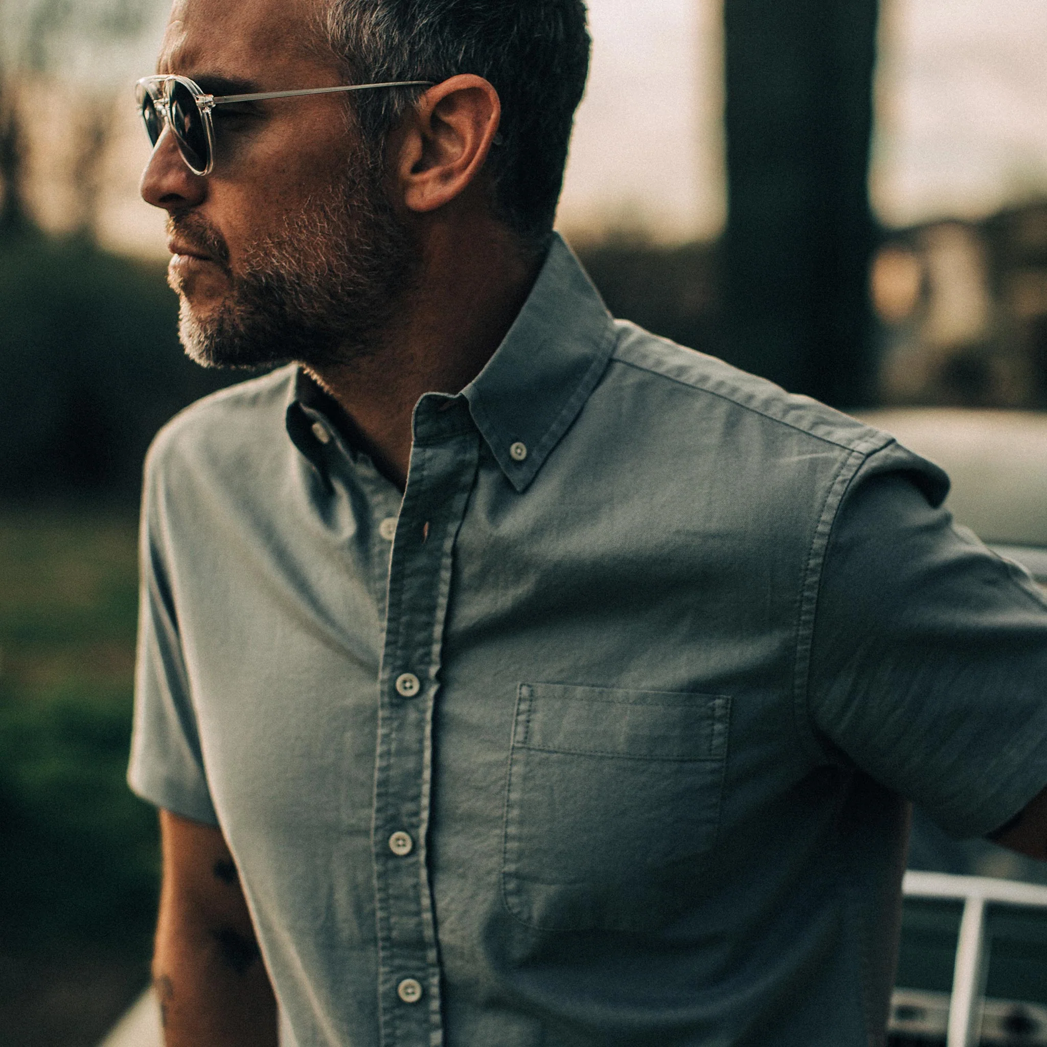 The Short Sleeve Jack in Dusk Oxford - Image 4