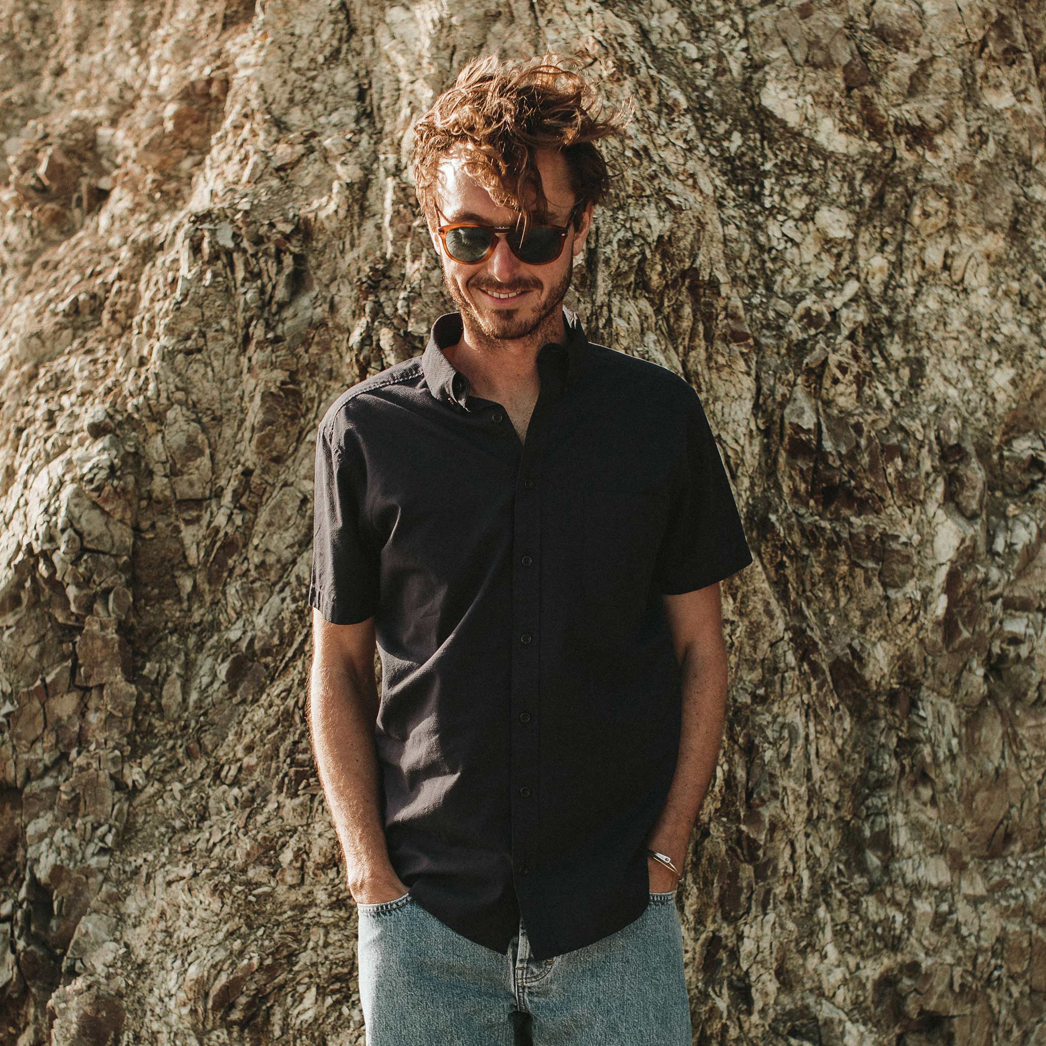 The Short Sleeve Jack in Indigo Dobby - Image 2