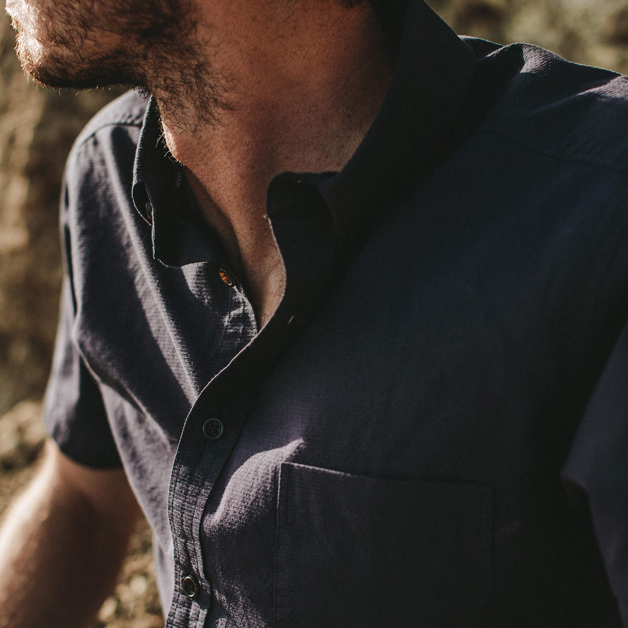The Short Sleeve Jack in Indigo Dobby - Image 3