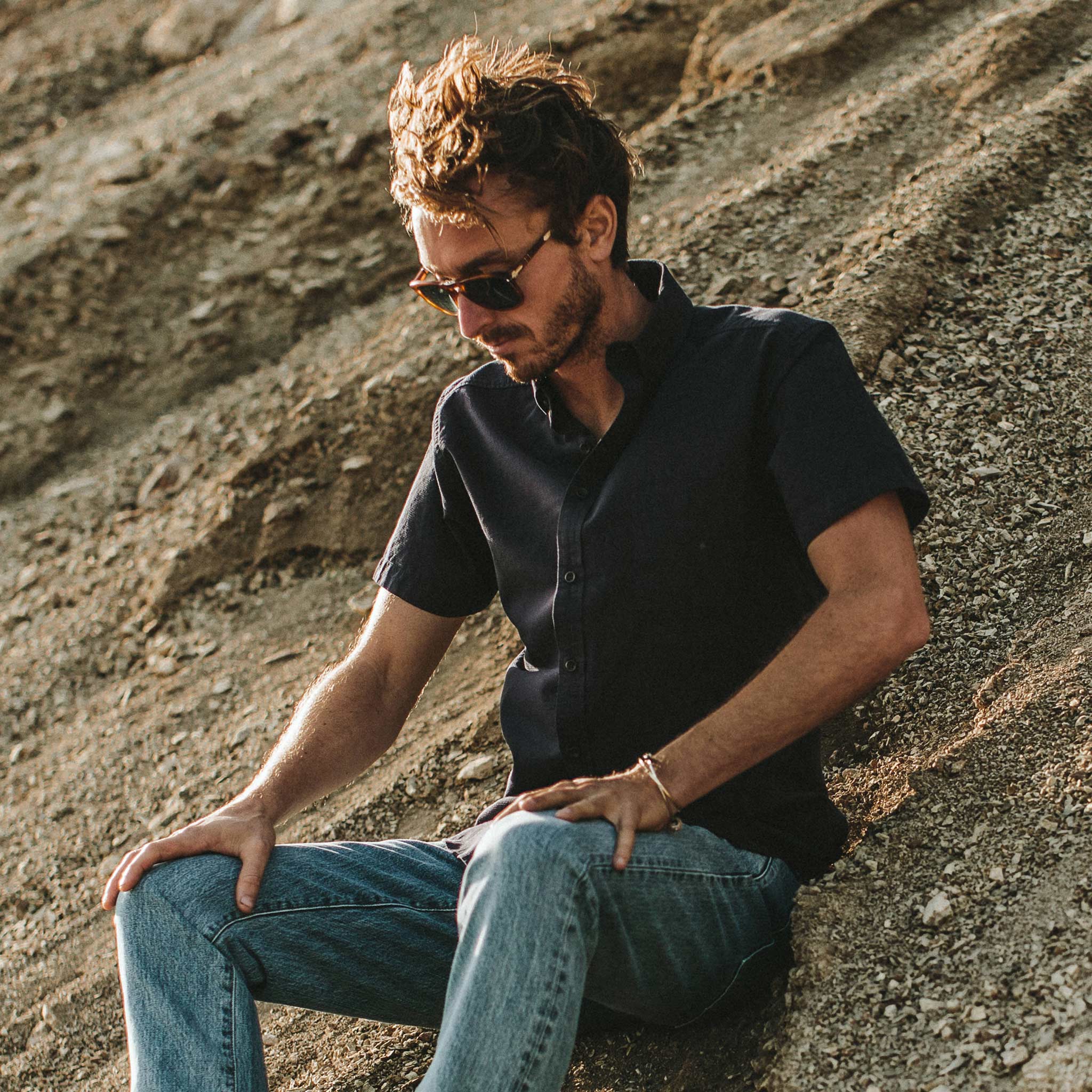 The Short Sleeve Jack in Indigo Dobby - Image 5