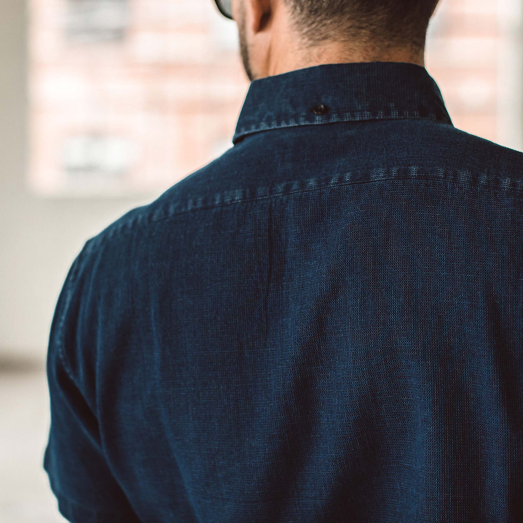 The Short Sleeve Jack in Mini Indigo Waffle - Image 6