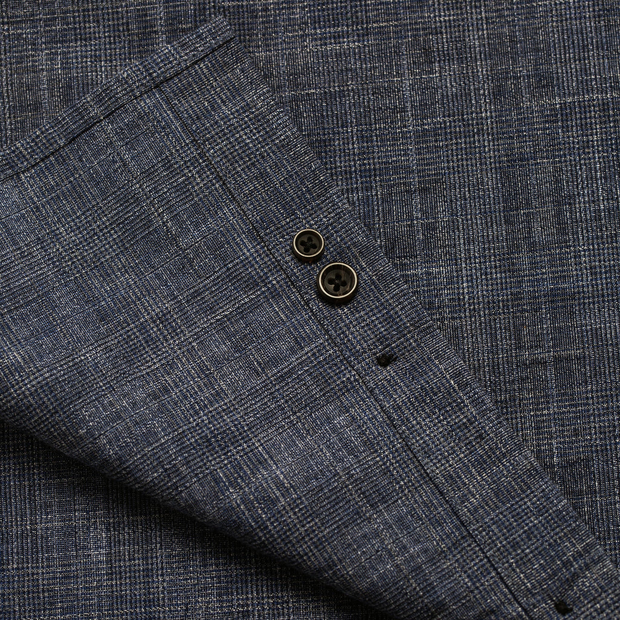 The Short Sleeve Jack in Navy Slub Glen Plaid - Image 7