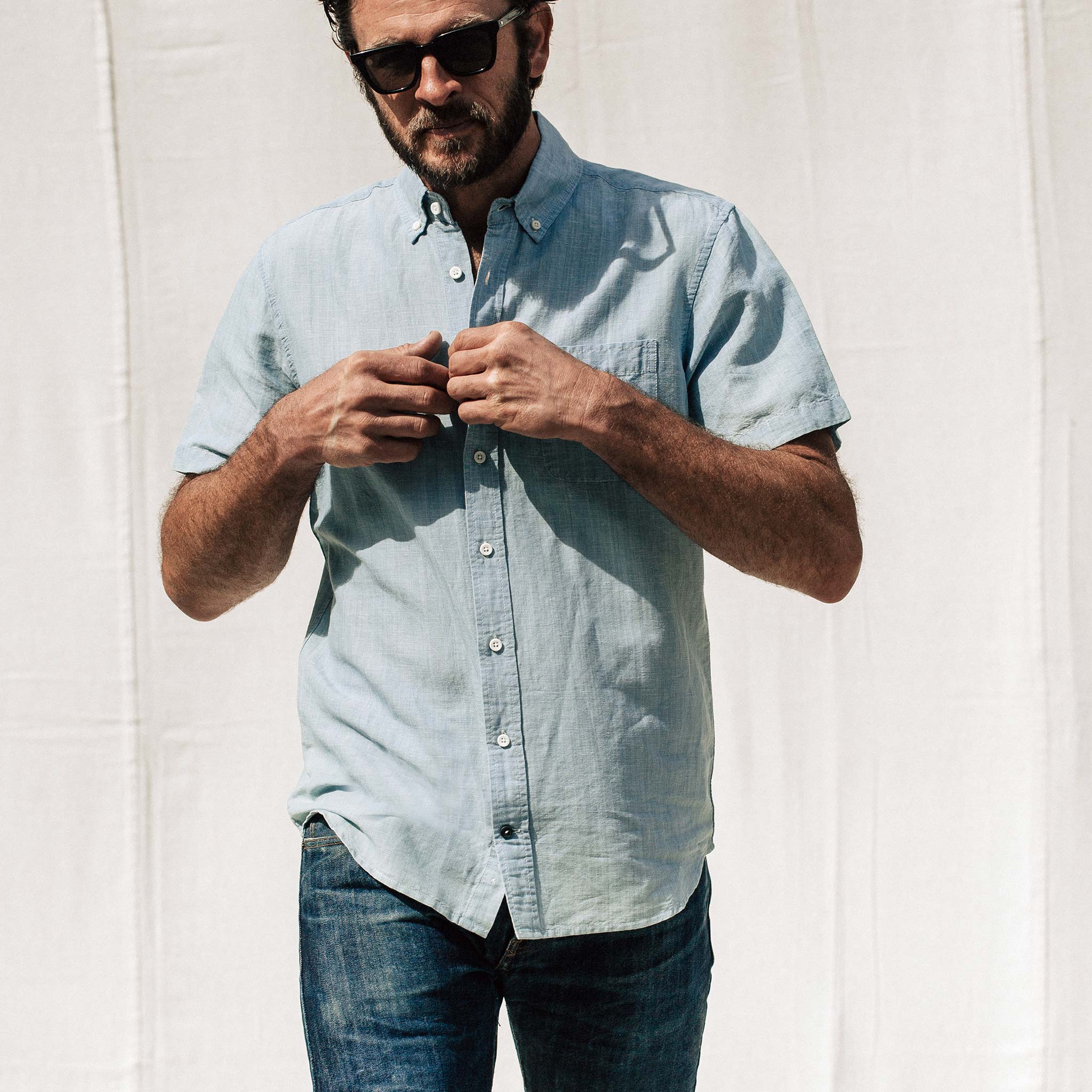 The Short Sleeve Jack in Sun Bleached Linen - Image 2
