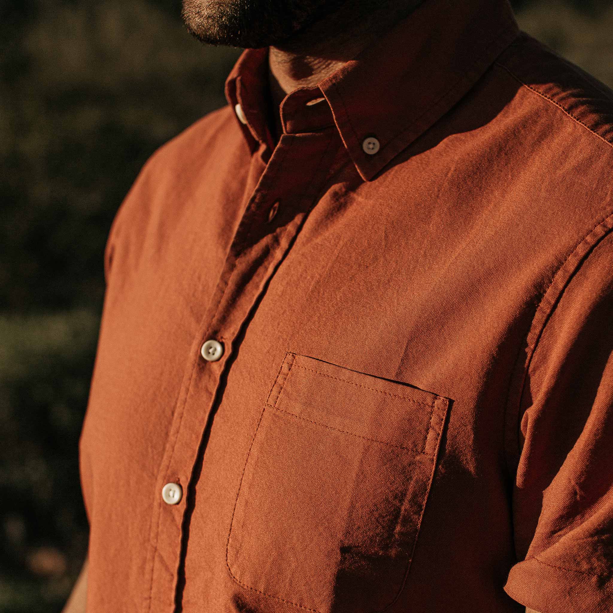 The Short Sleeve Jack in Terracotta Oxford - Image 3