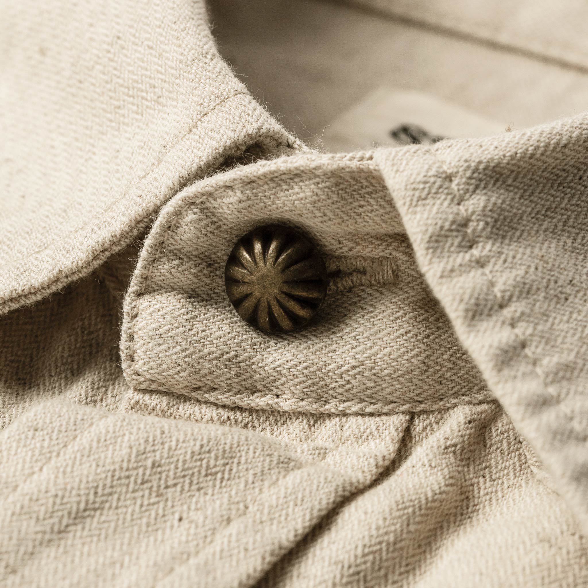 The Short Sleeve Western in Natural Herringbone - Image 8