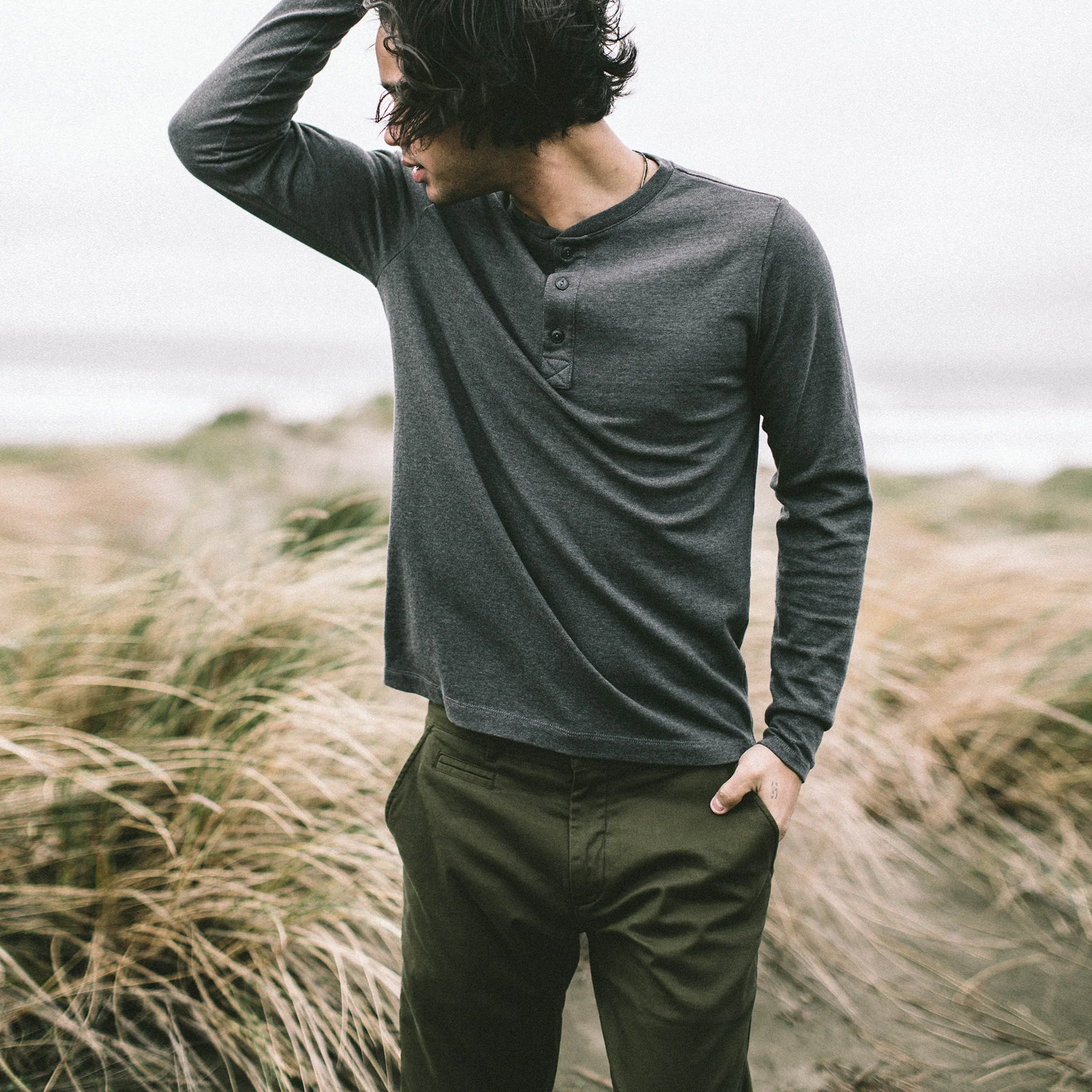 The Slim Chino in Organic Olive - Image 2