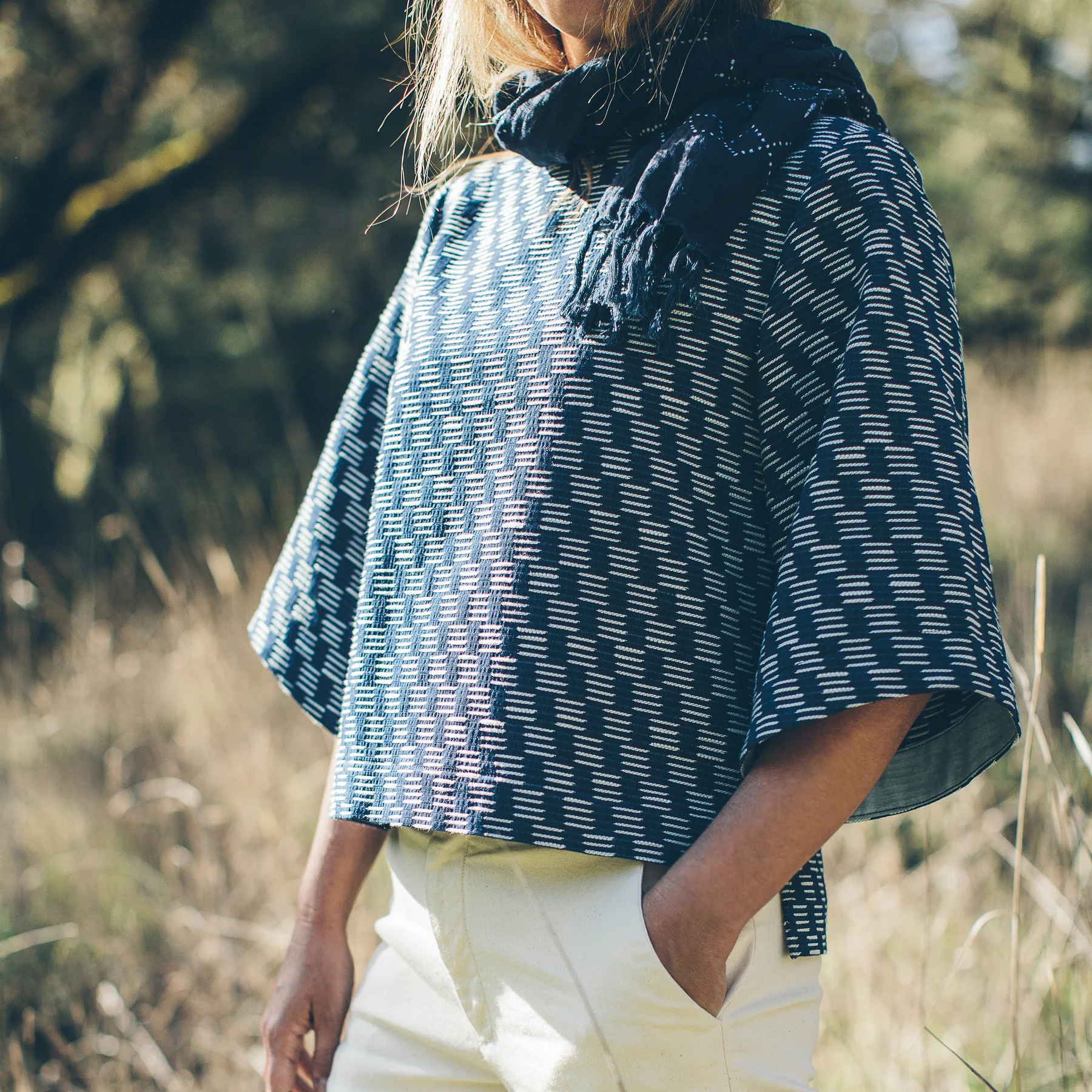 The Sonoma Top in Indigo Jacquard - Image 2