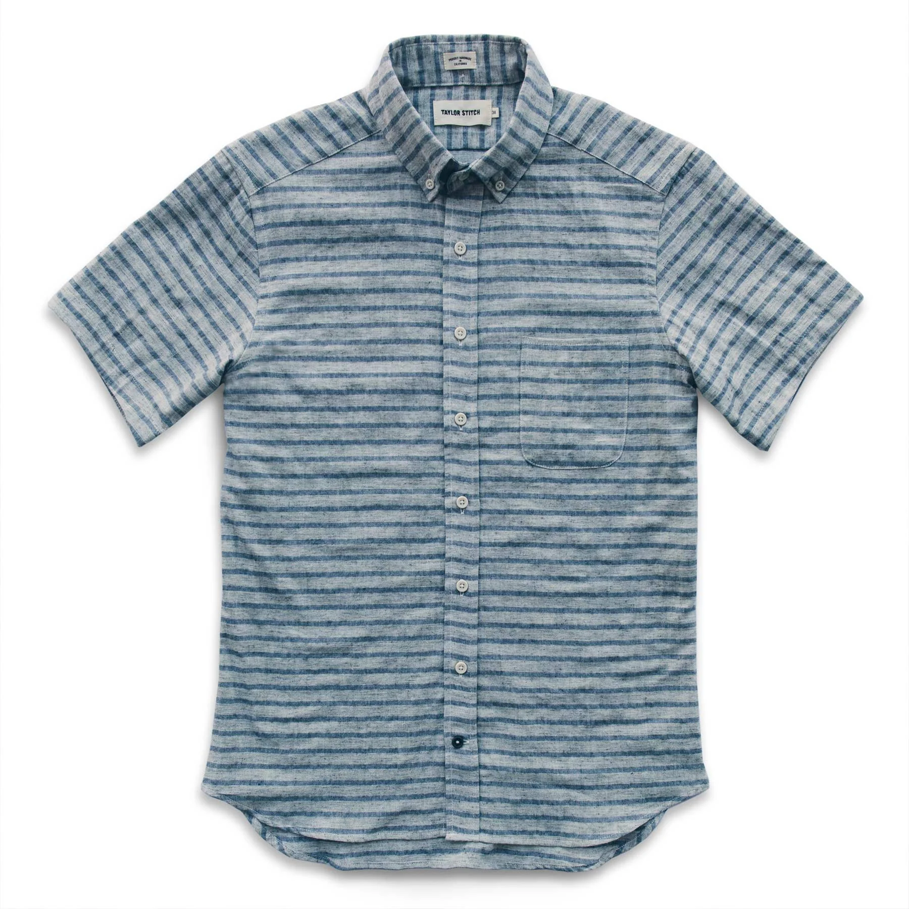 The Short Sleeve Jack in Grey & Navy Stripe - Image 6