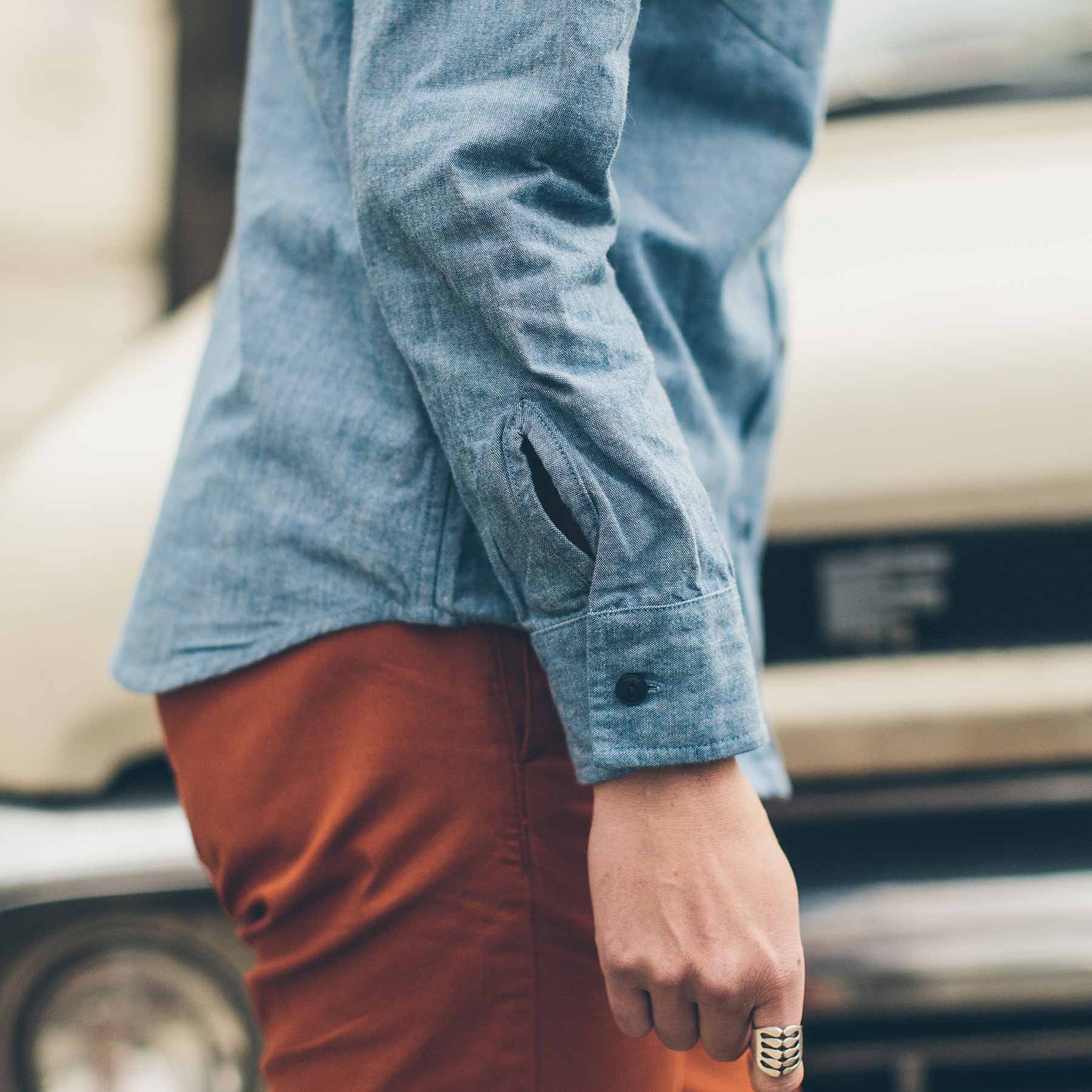 The Studio Shirt in Blue Everyday Chambray - Image 5