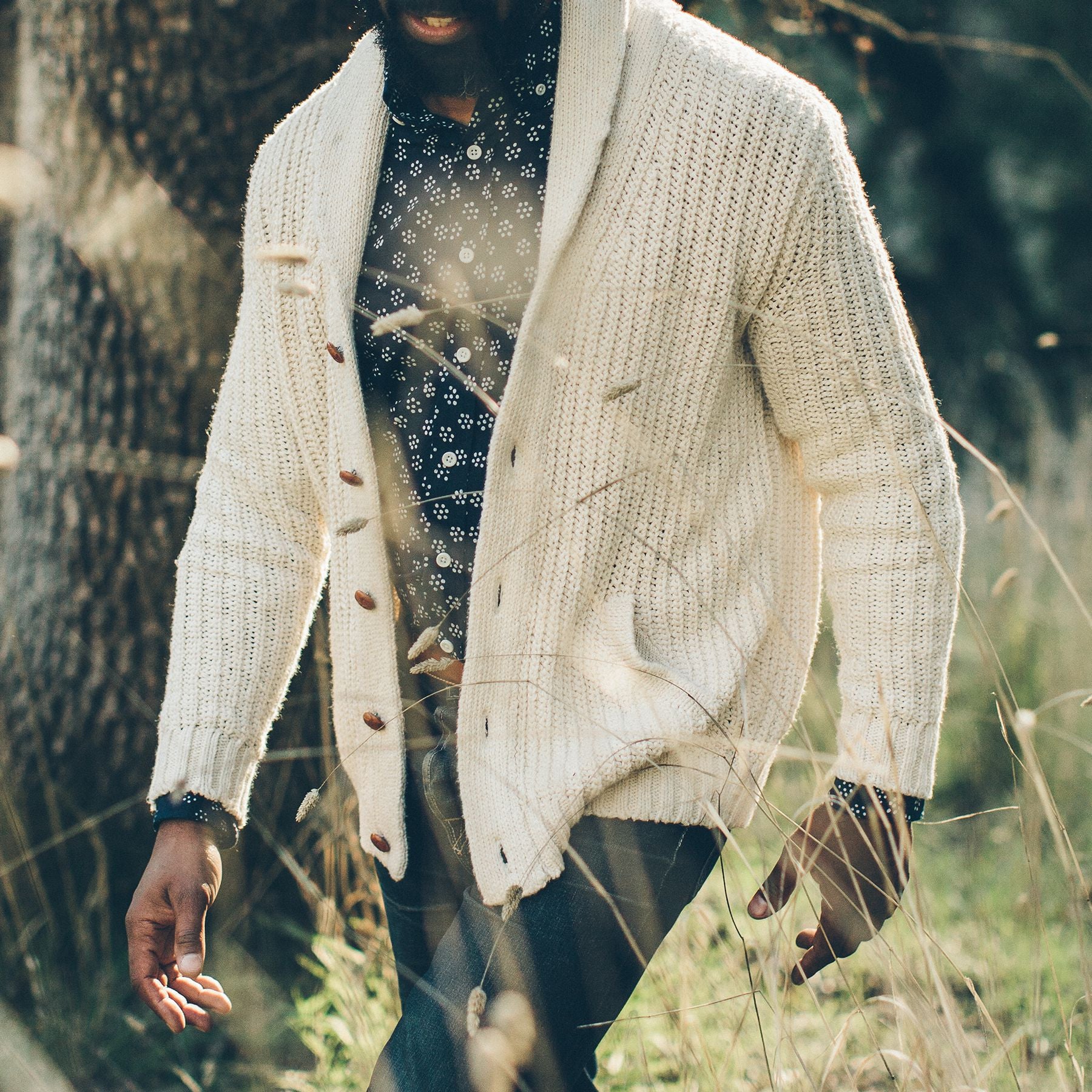 The Shawl Cardigan in Natural Cotton - Image 4