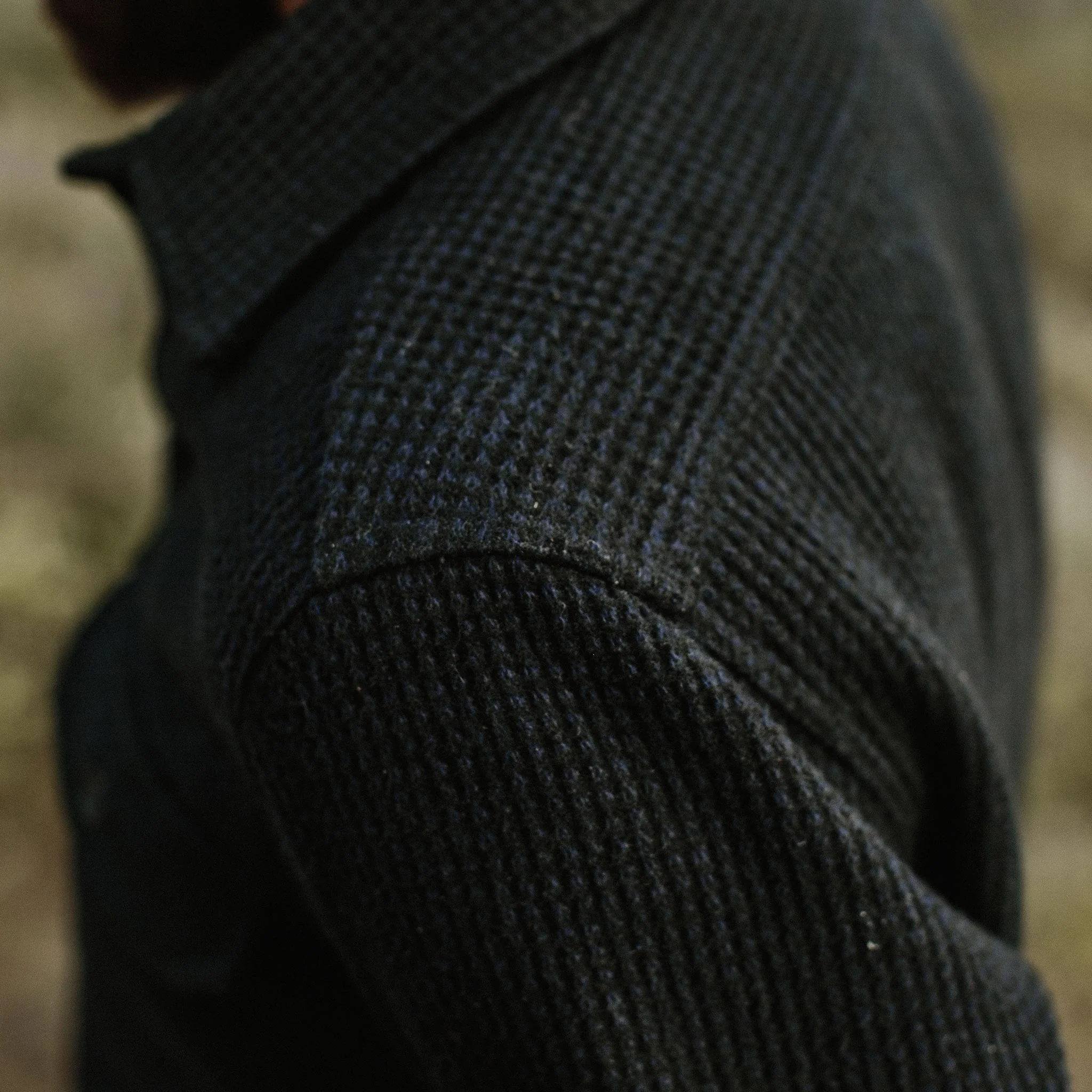 The Summit Shirt in Heather Navy Waffle - Image 6