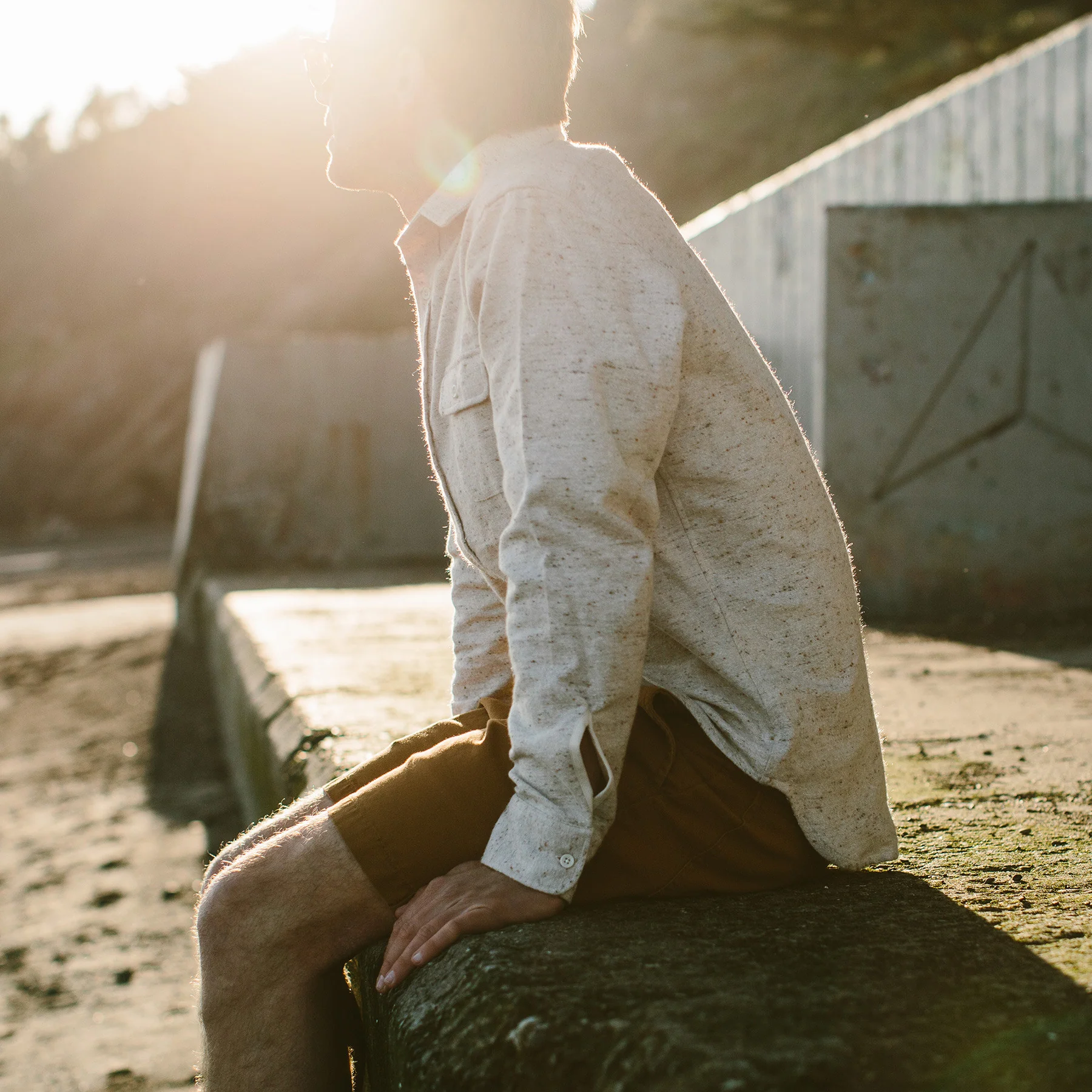 The Sun Down Shirt in Speckled Oatmeal - Image 4