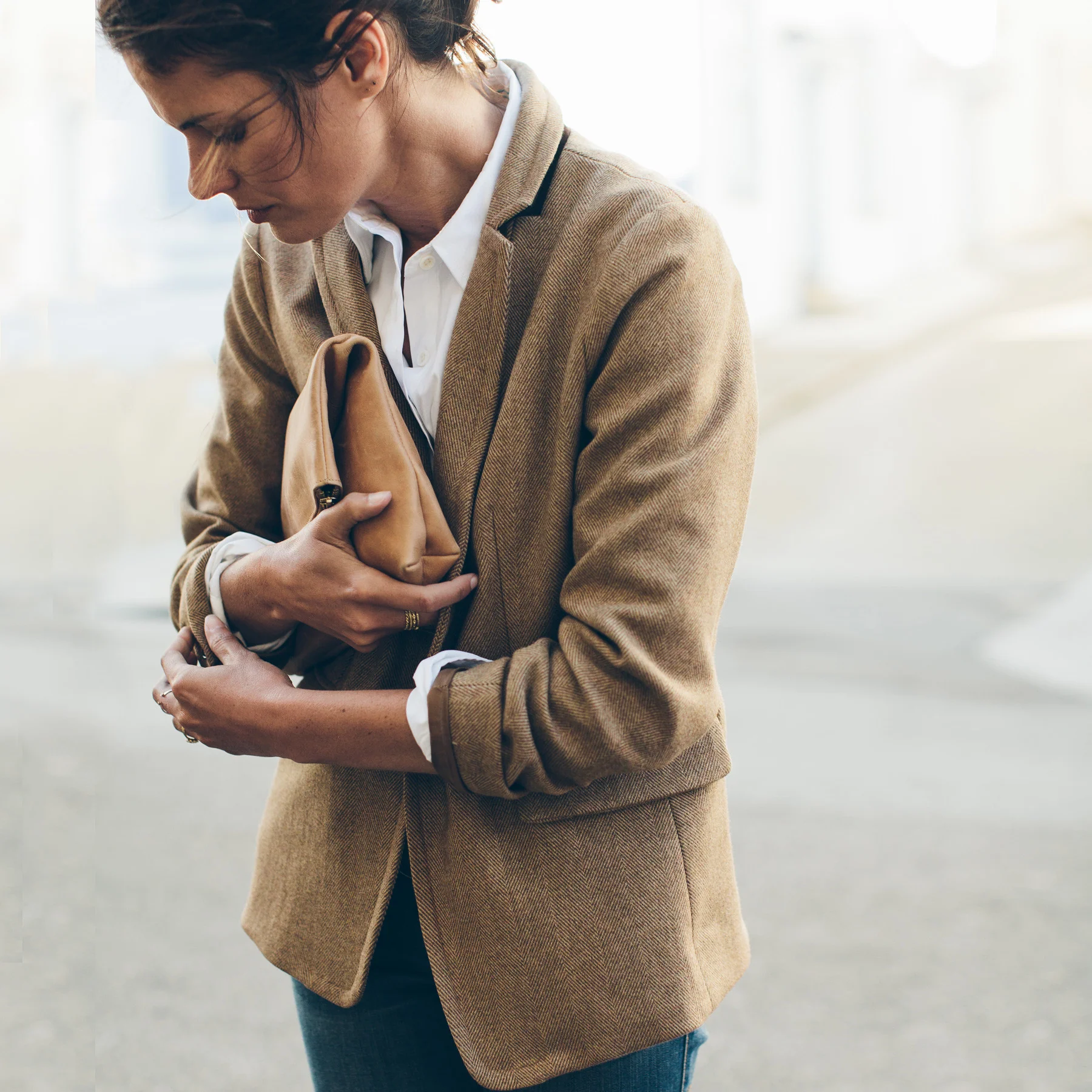 The Telegraph Blazer in Camel Italian Herringbone - Image 5