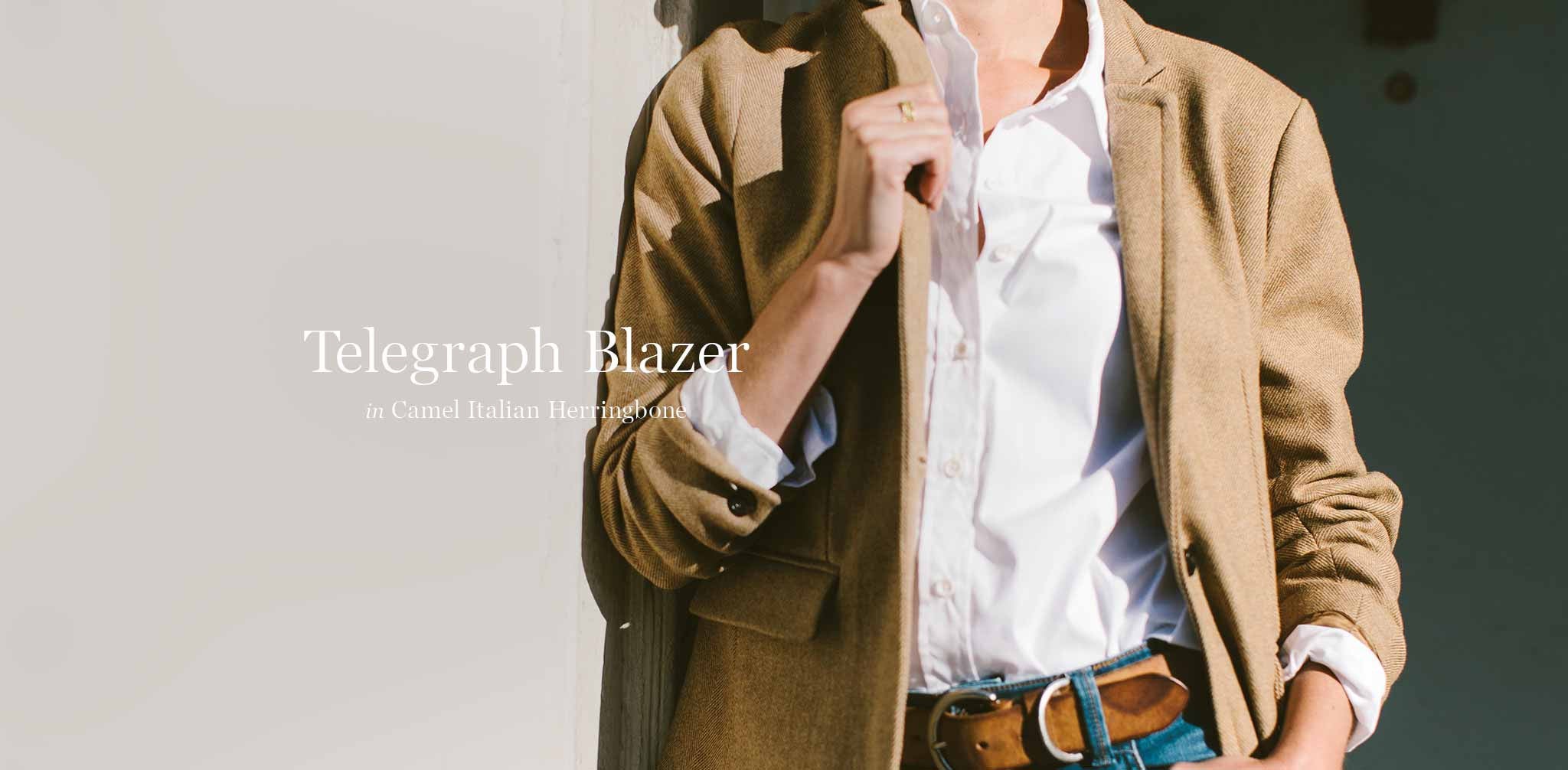 The Telegraph Blazer in Camel Italian Herringbone - Image 9