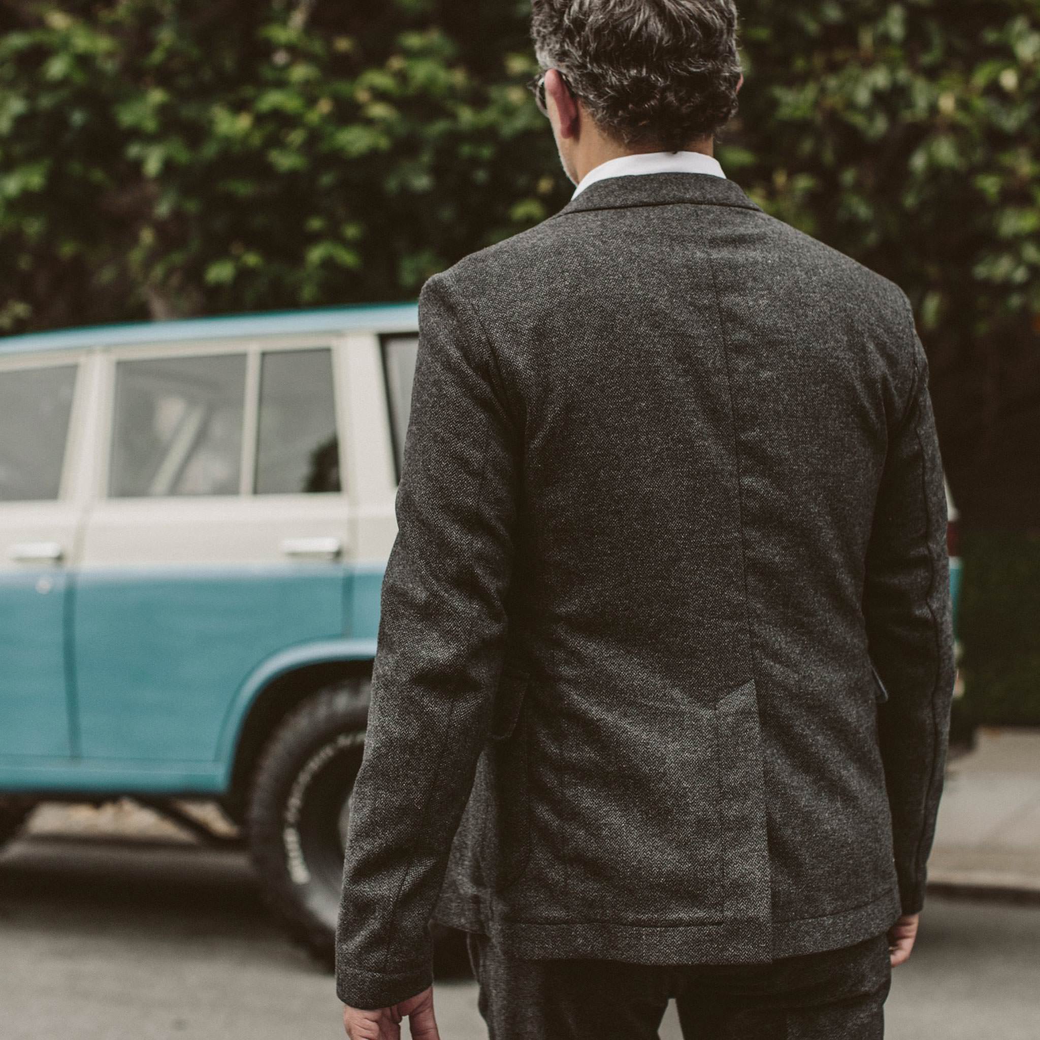 The Telegraph Jacket in Charcoal Herringbone - Image 5