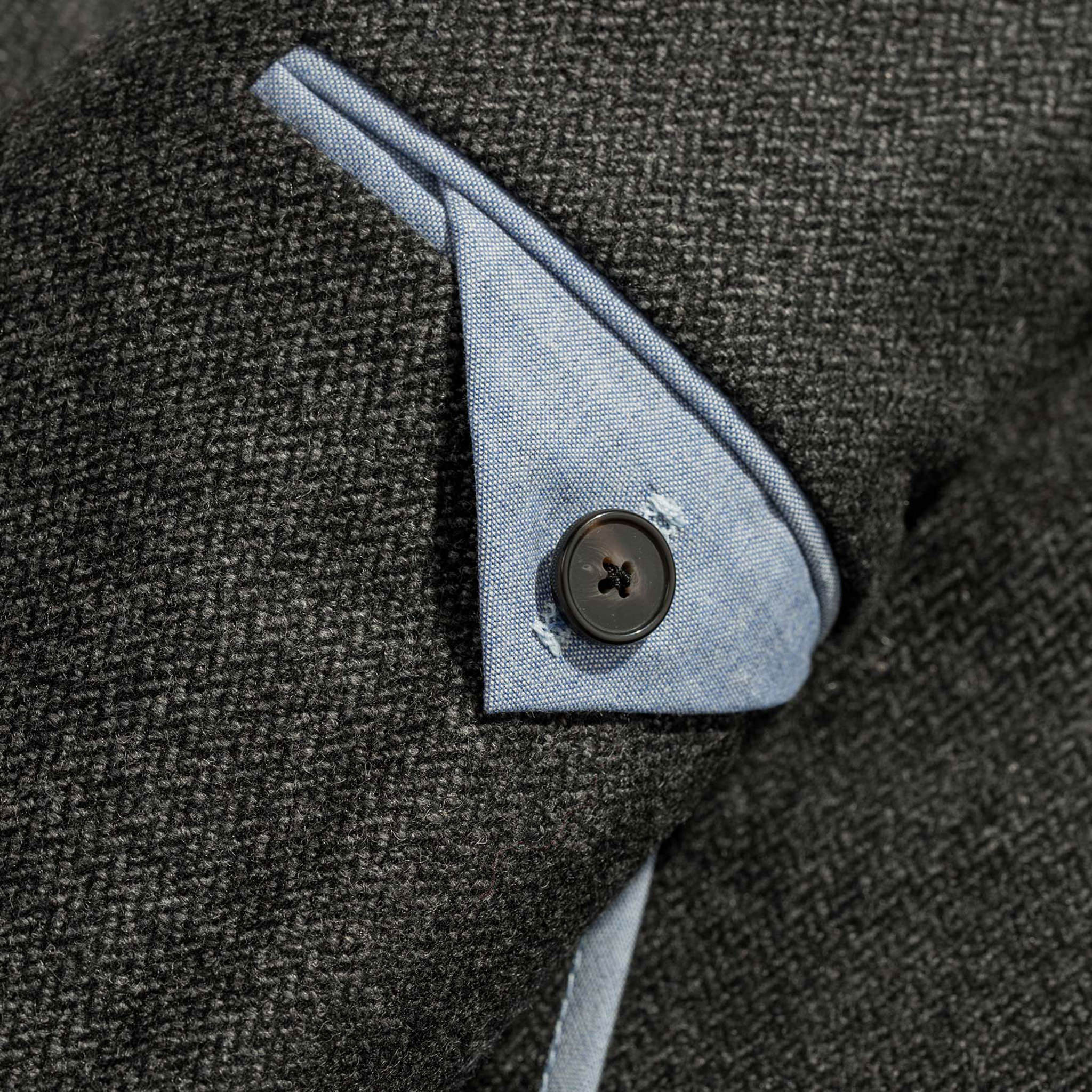 The Telegraph Jacket in Charcoal Herringbone - Image 8