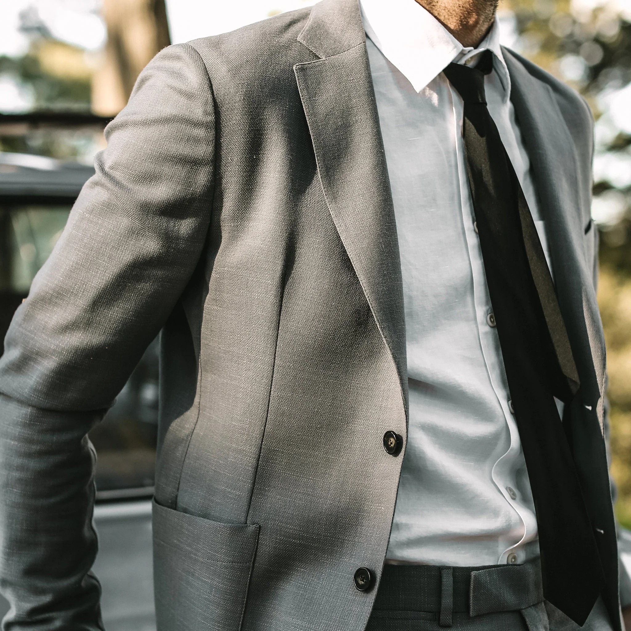 The Telegraph Jacket in Charcoal Slub - Image 3