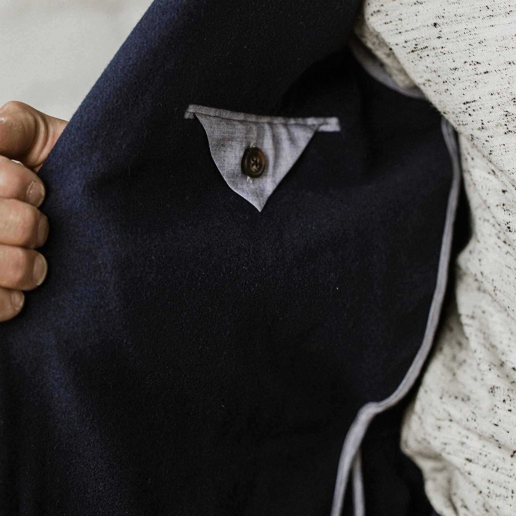 The Telegraph Jacket in Navy Boiled Wool - Image 4