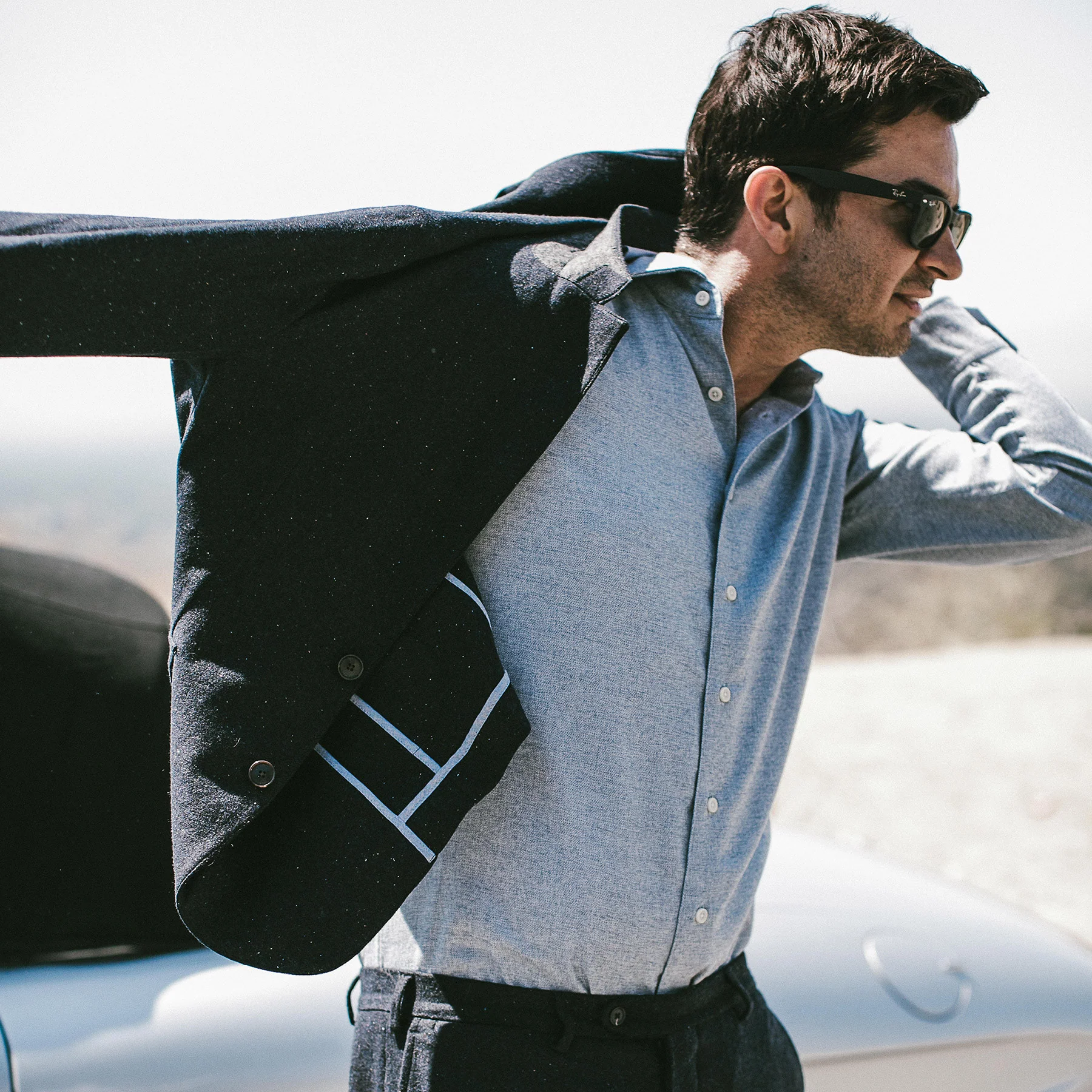 The Telegraph Jacket in Navy Donegal - Image 2