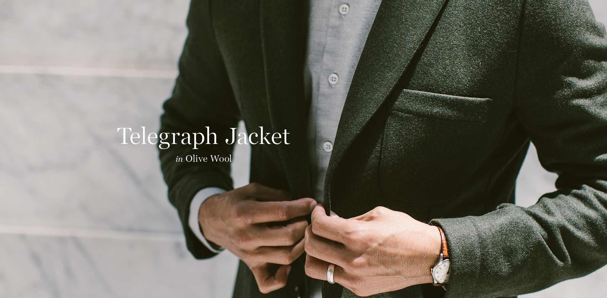 The Telegraph Jacket in Olive Wool - Image 8