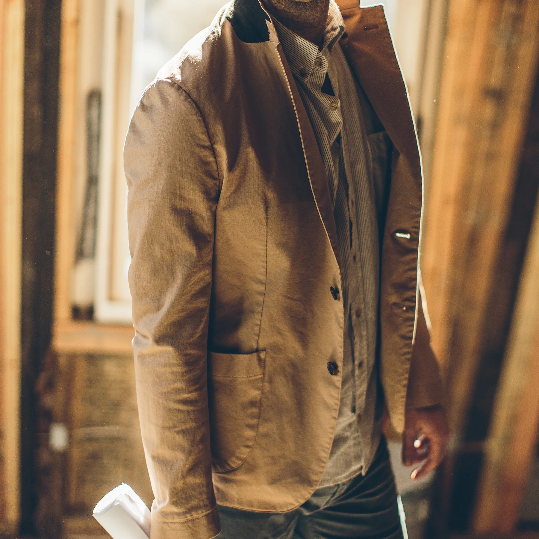 The Telegraph Jacket in Sea Washed Khaki - Image 4