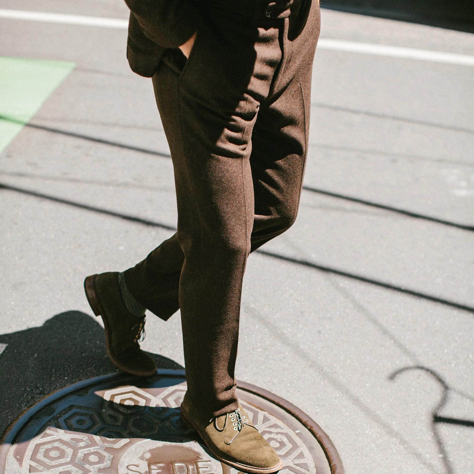 The Telegraph Trouser in Chocolate Wool - Image 2