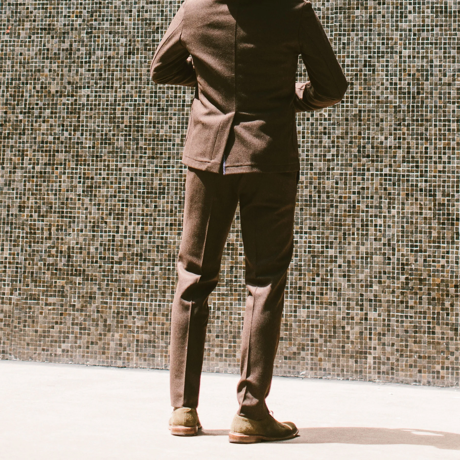 The Telegraph Trouser in Chocolate Wool - Image 3