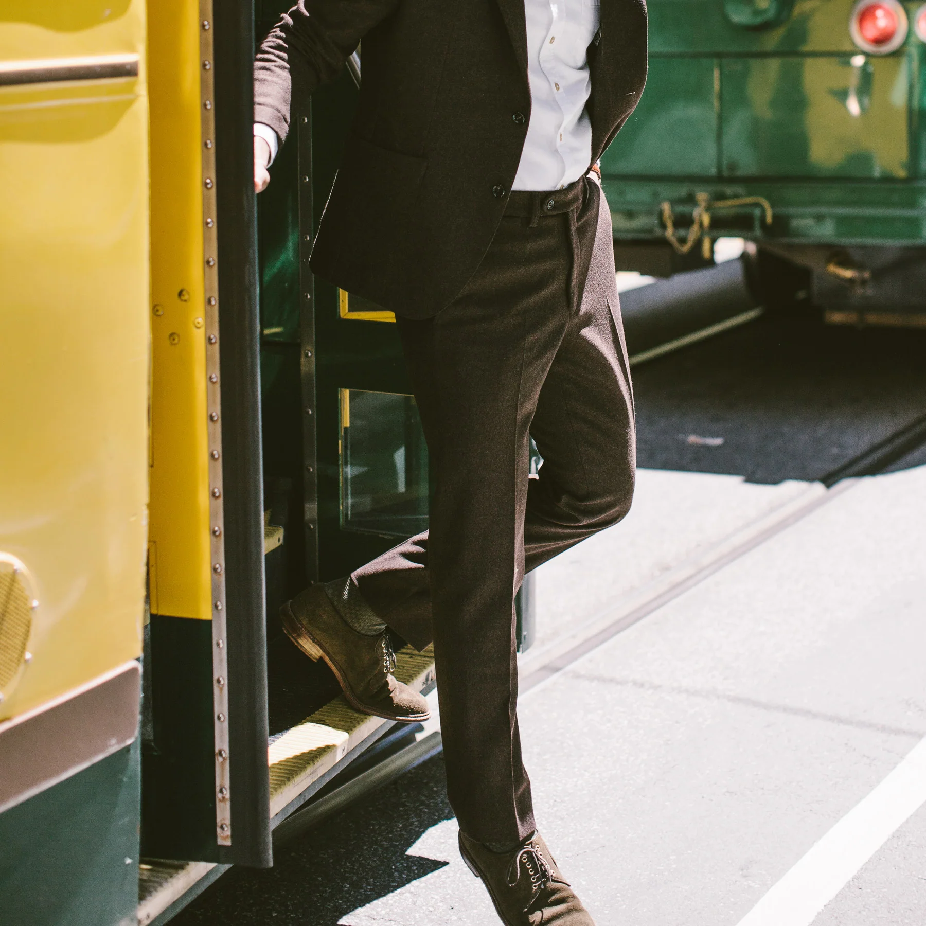 The Telegraph Trouser in Chocolate Wool - Image 5