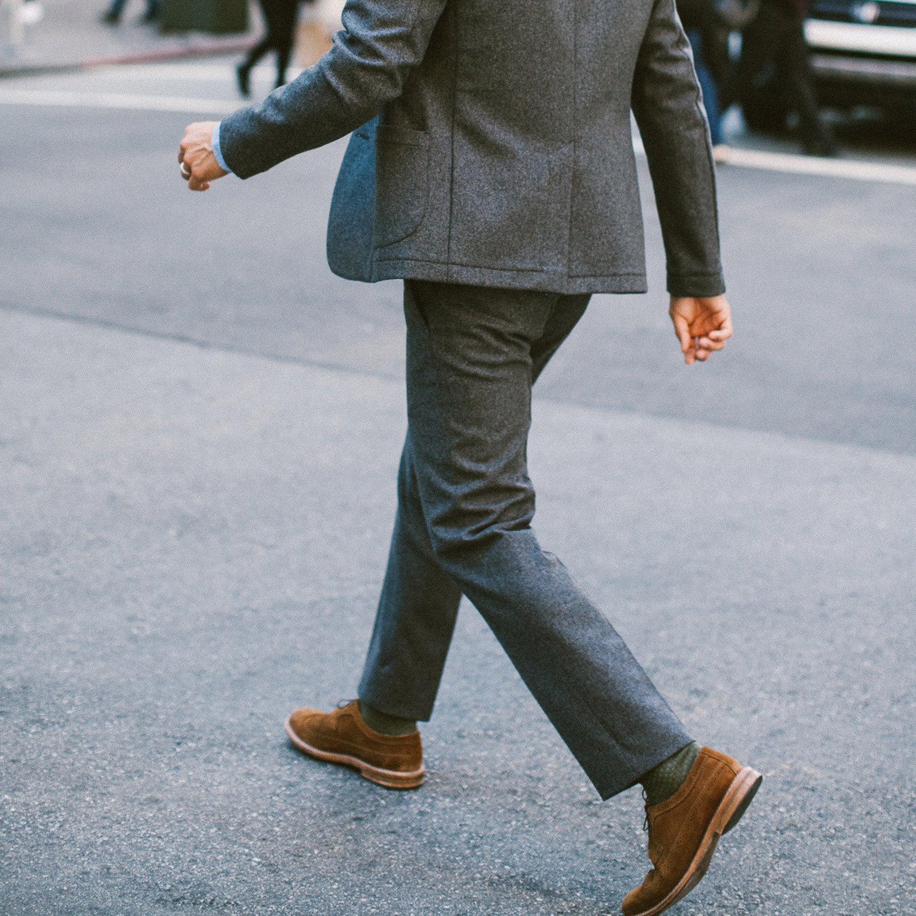 The Telegraph Trouser in Grey Wool - Image 5