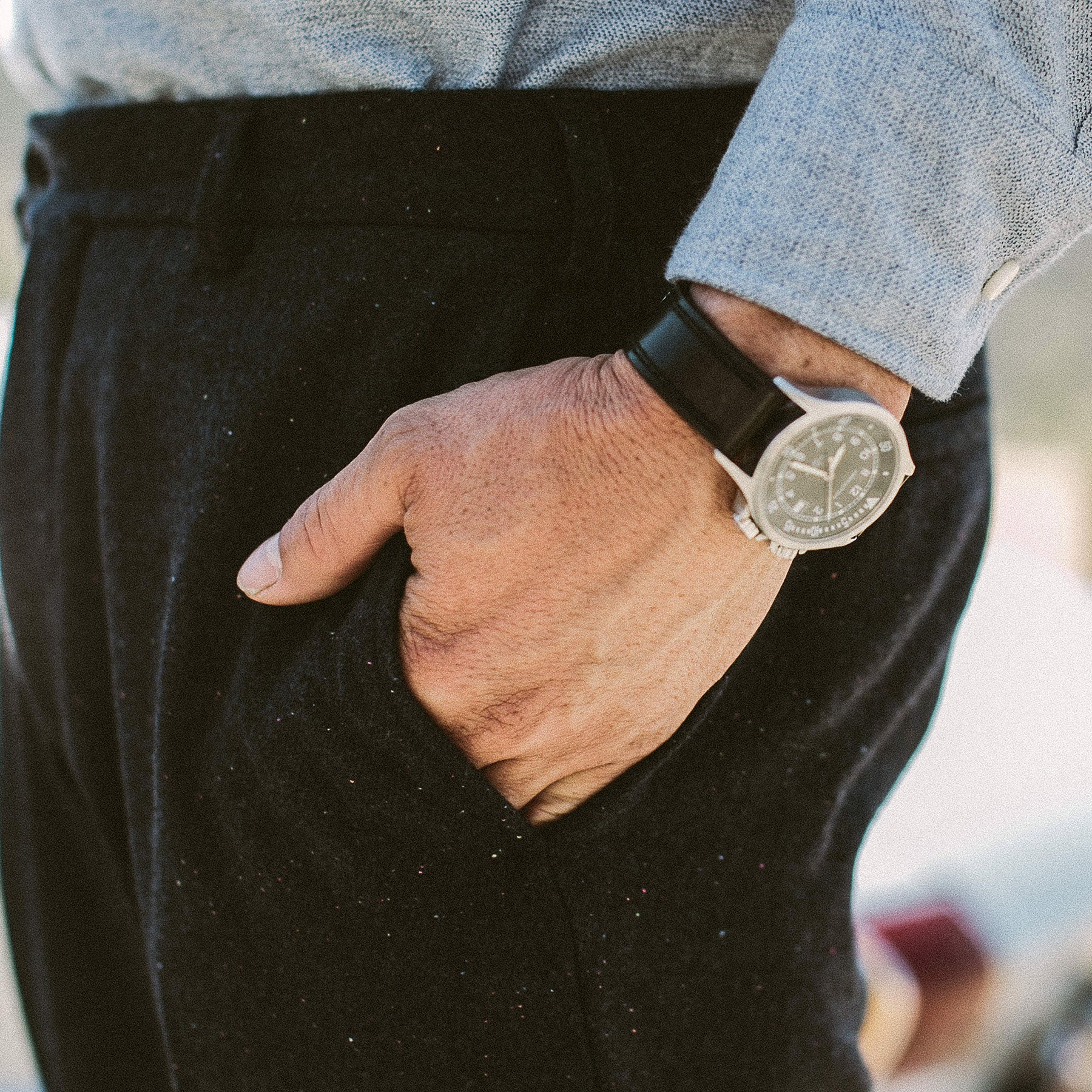 The Telegraph Trouser in Navy Donegal - Image 3