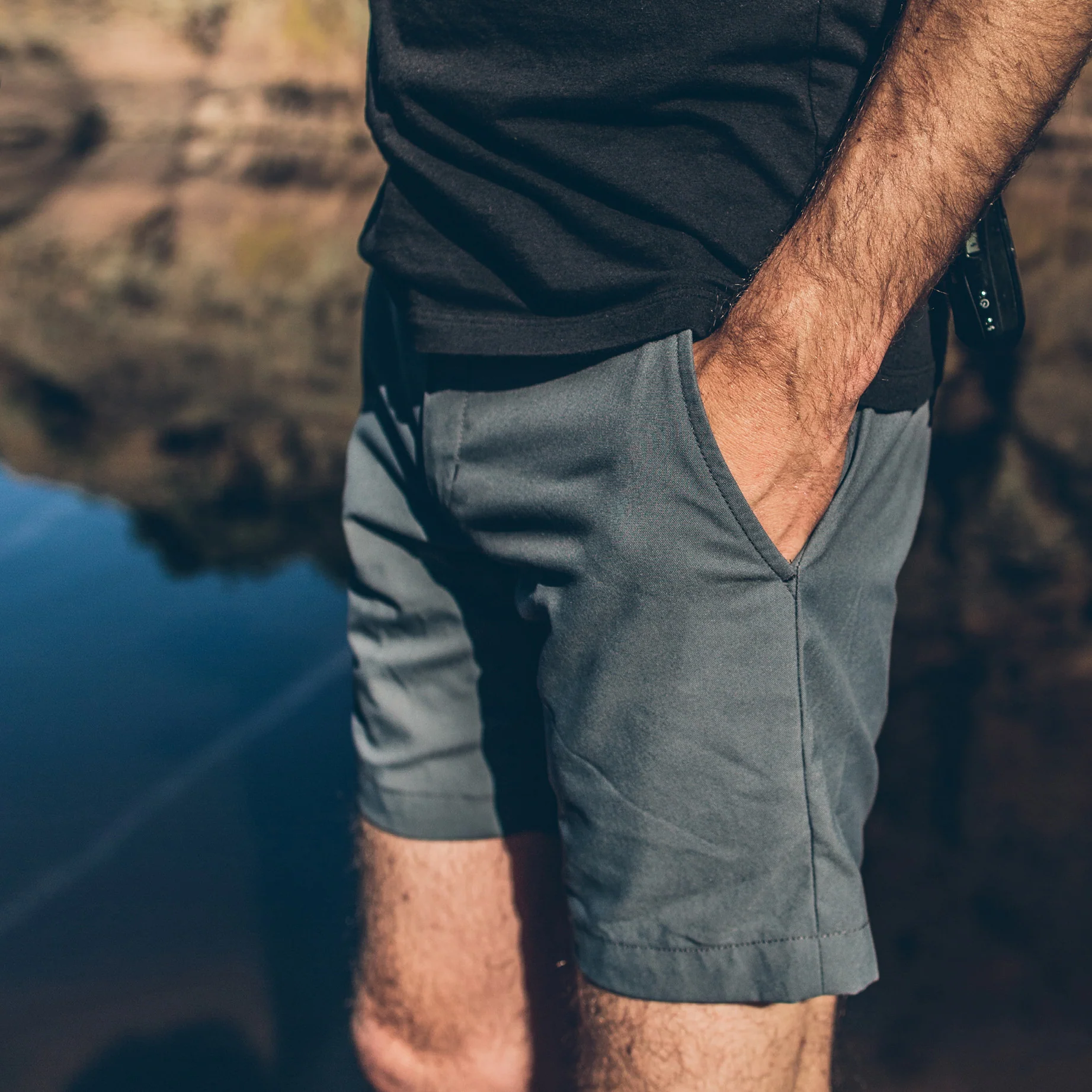 The Travel Short in Charcoal - Image 4