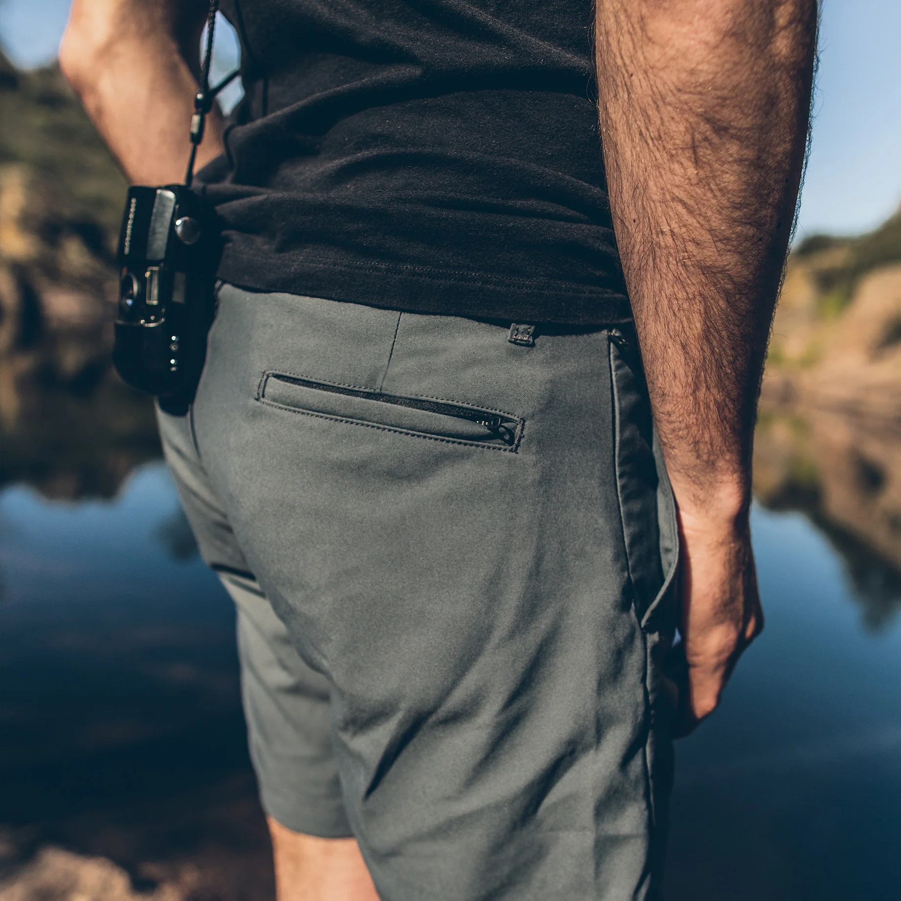 The Travel Short in Charcoal - Image 5
