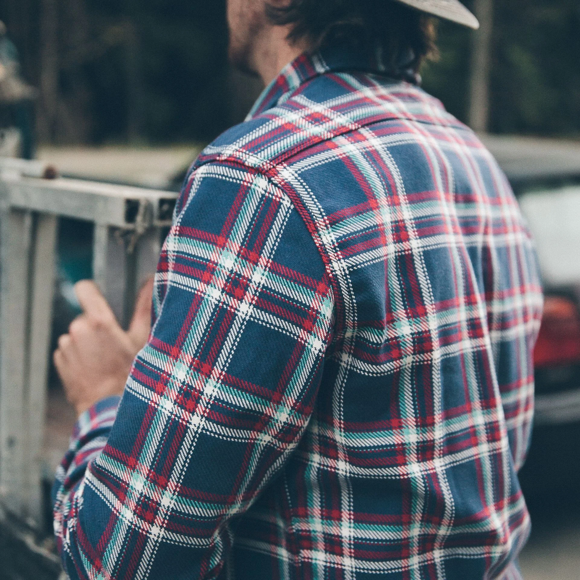 The Triple Needle Moto Utility Shirt in Navy - Image 7