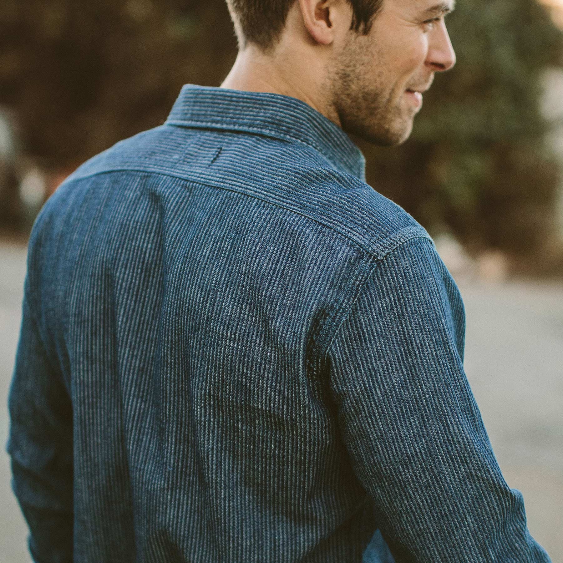 The Utility Shirt in Cone Mills Corded Indigo - Image 5