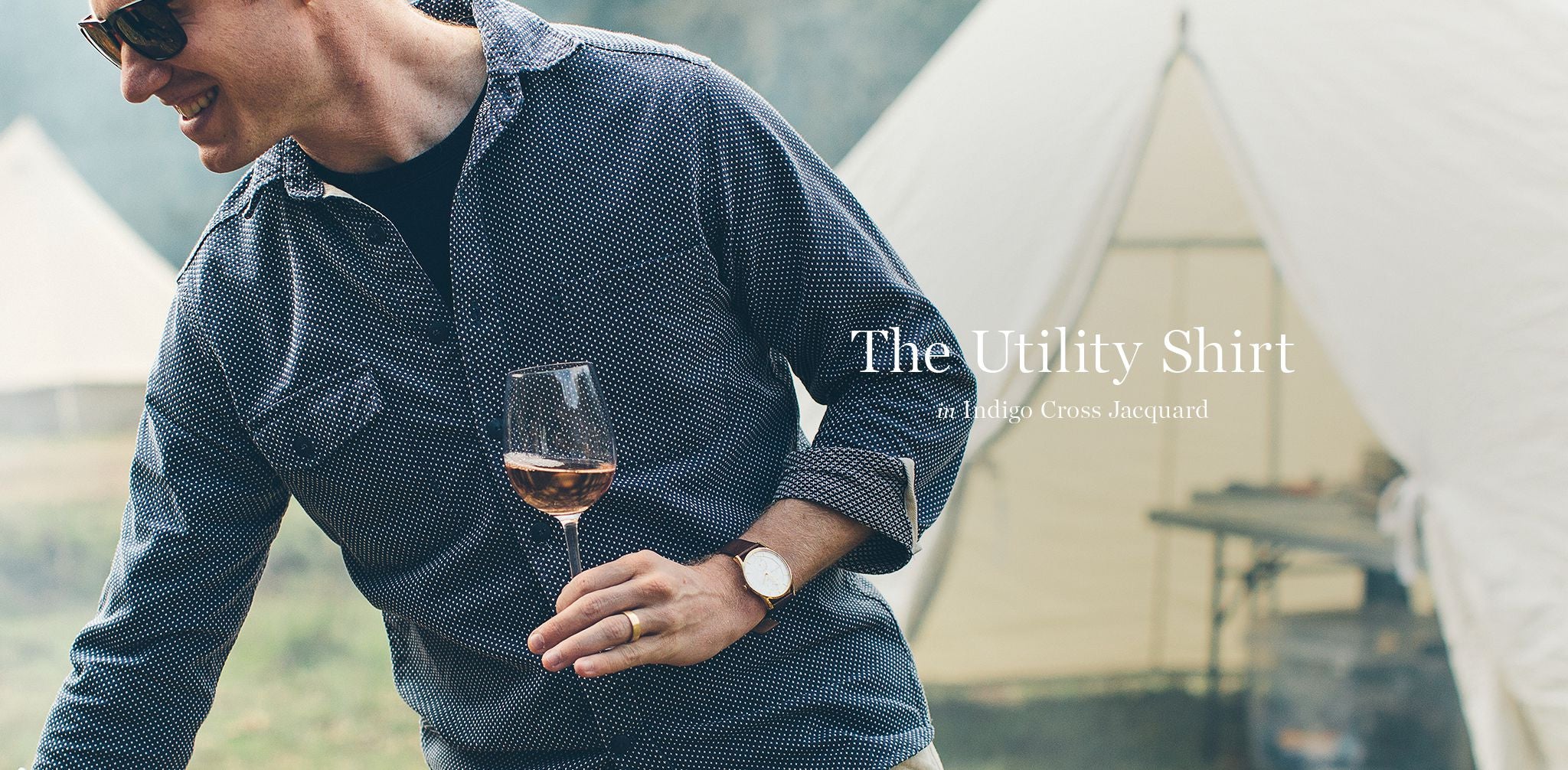 The Utility Shirt in Indigo Cross Jacquard - Image 7