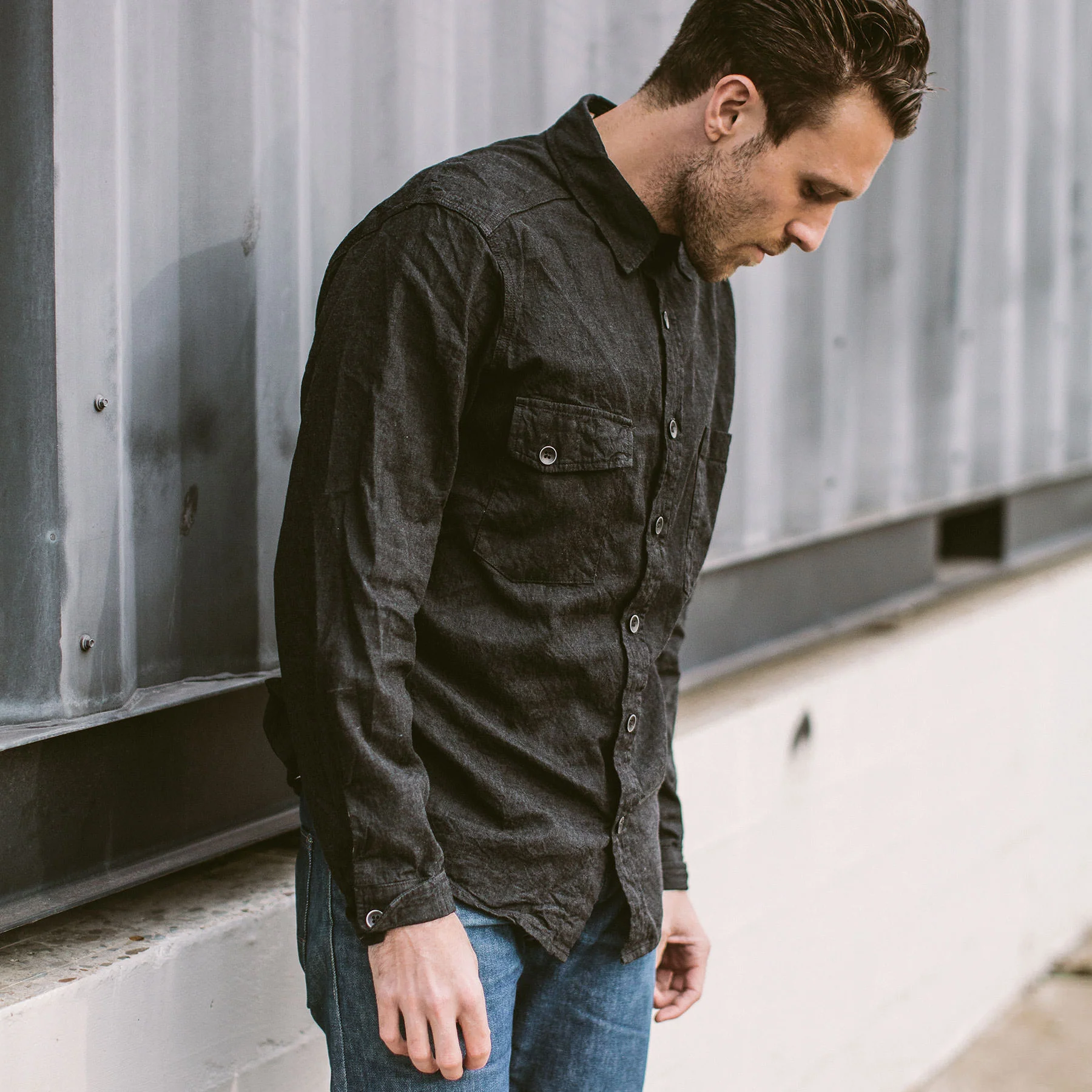 The Utility Shirt in Yoshiwa Black Selvage - Image 2