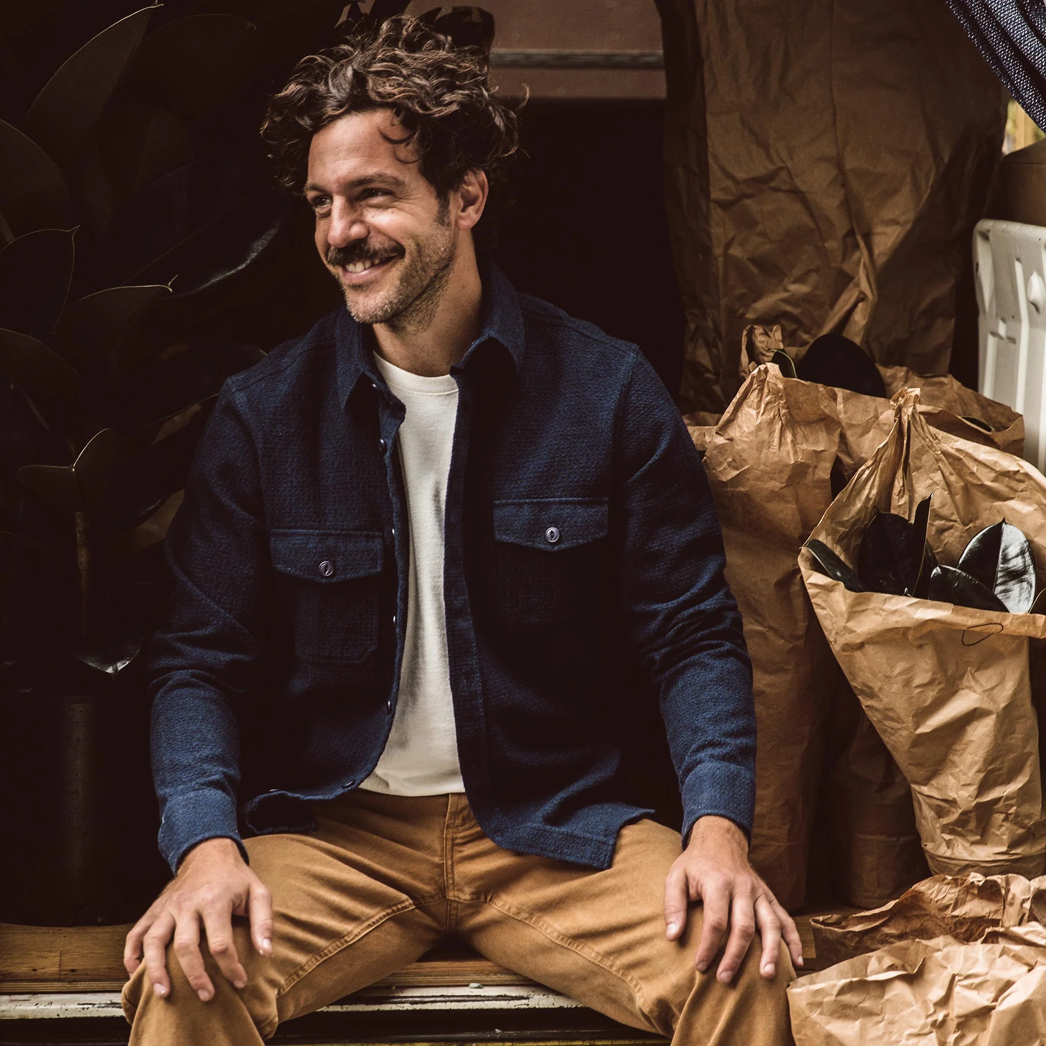 The Utility Shirt in Navy Jacquard - Image 2