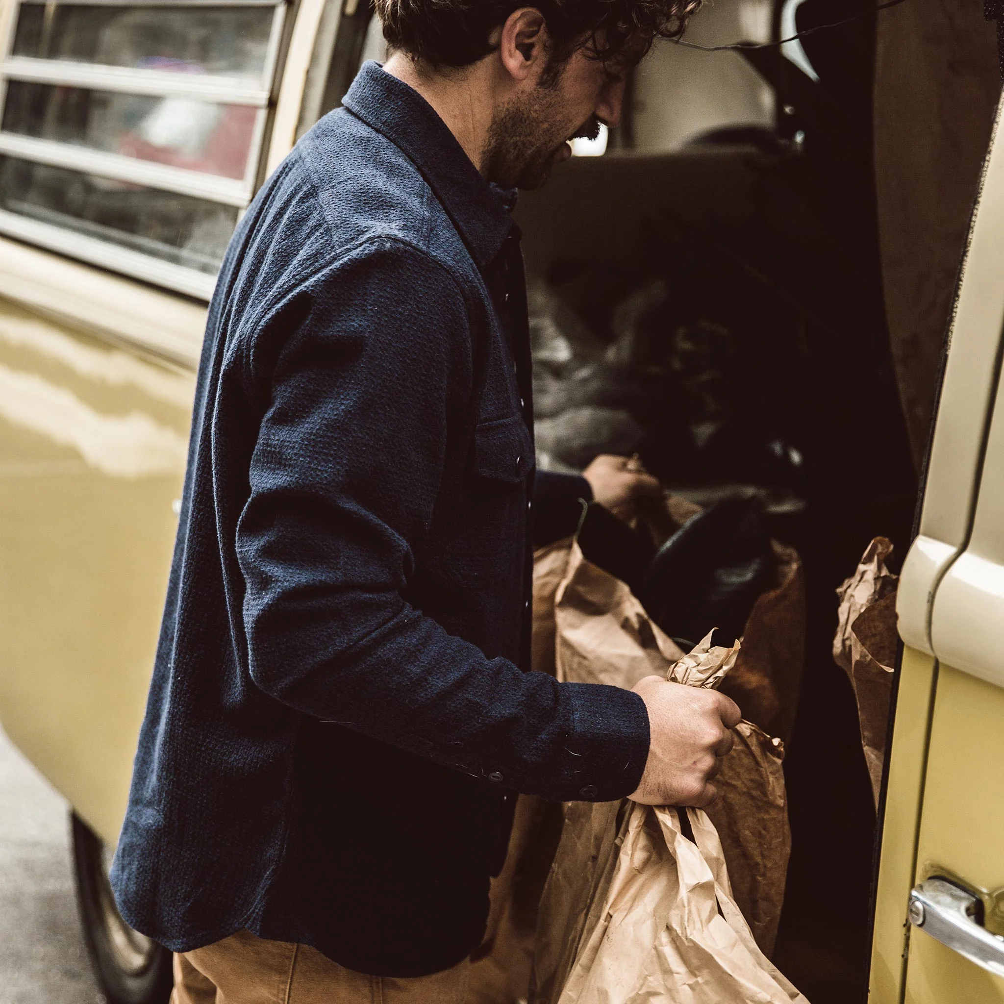 The Utility Shirt in Navy Jacquard - Image 4