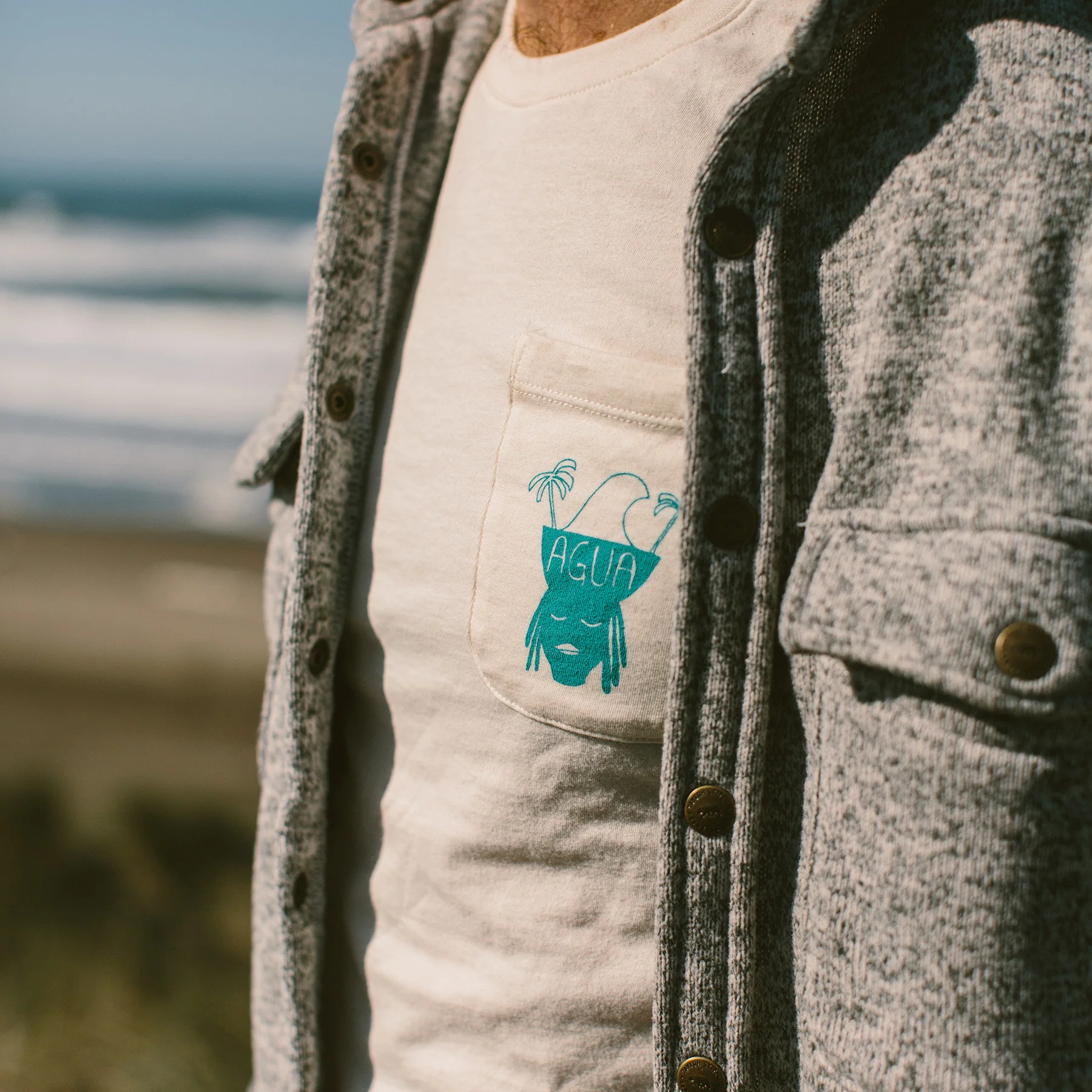 The Heavy Bag Tee in Agua Print - Image 3