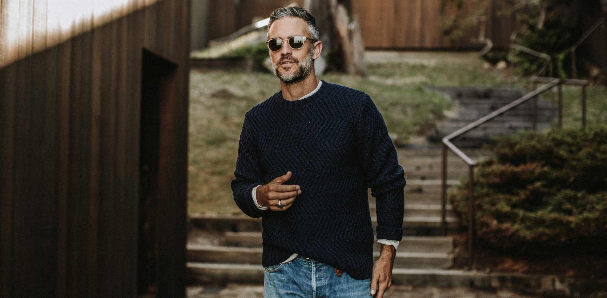 The Wave Sweater in Navy - Image 7
