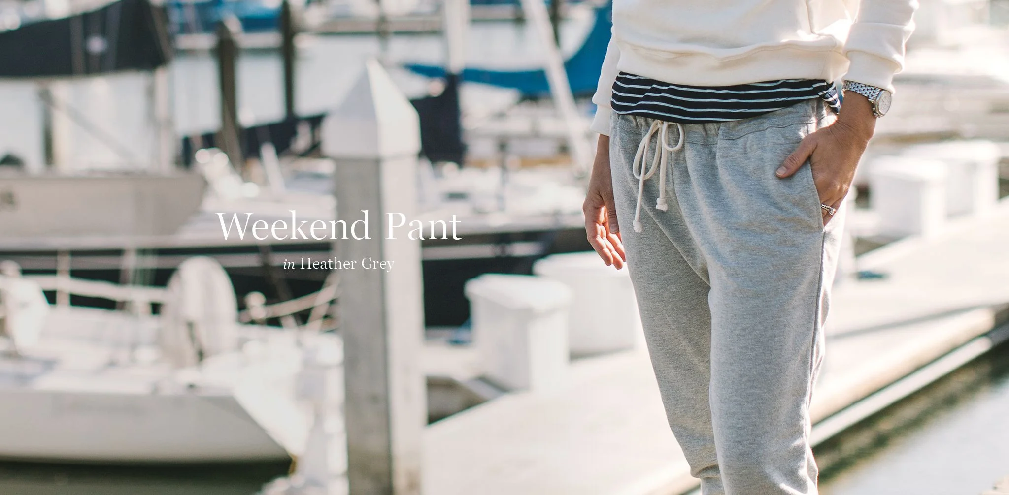 The Weekend Pant in Heather Grey - Image 9