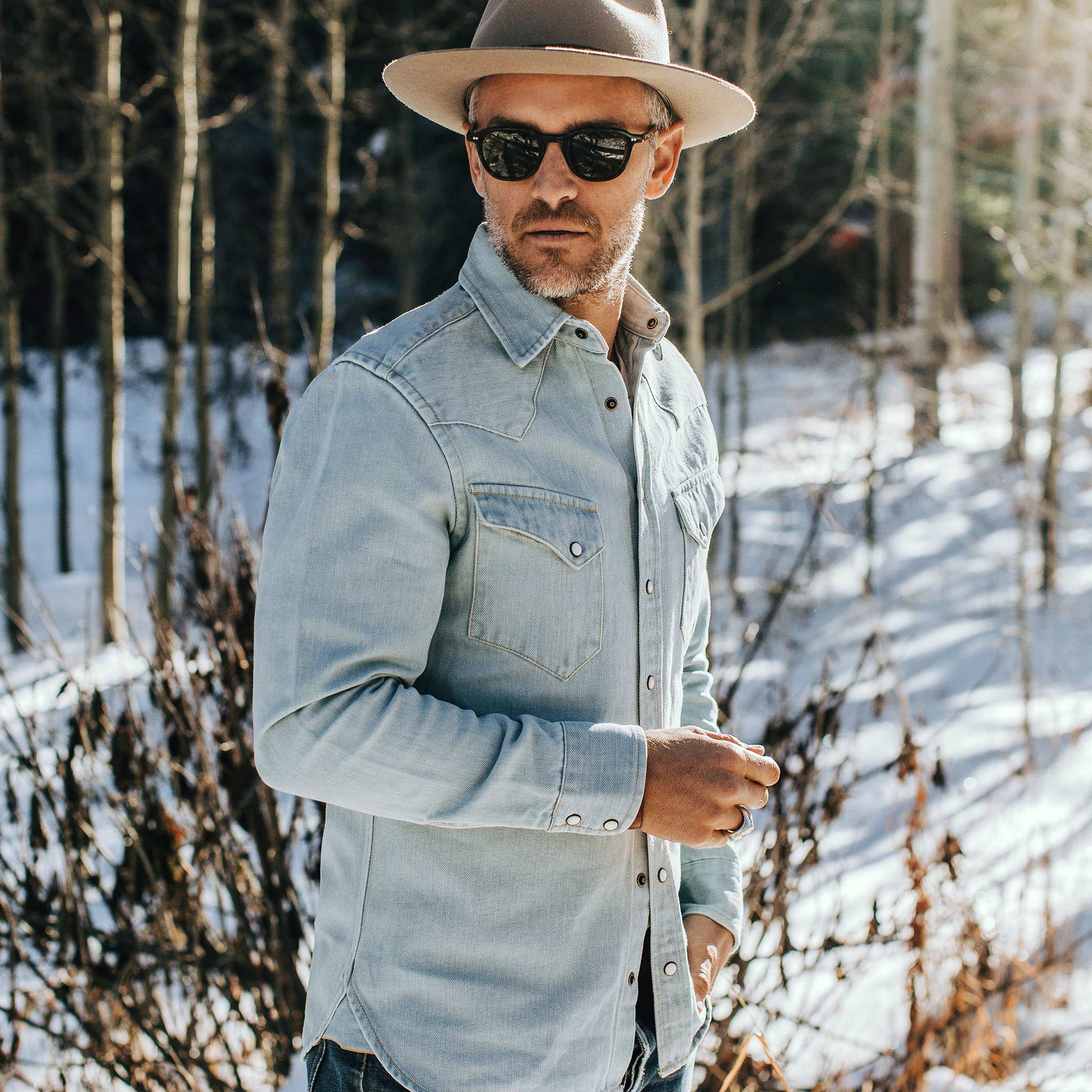 The Western Shirt in Washed Denim - Image 2
