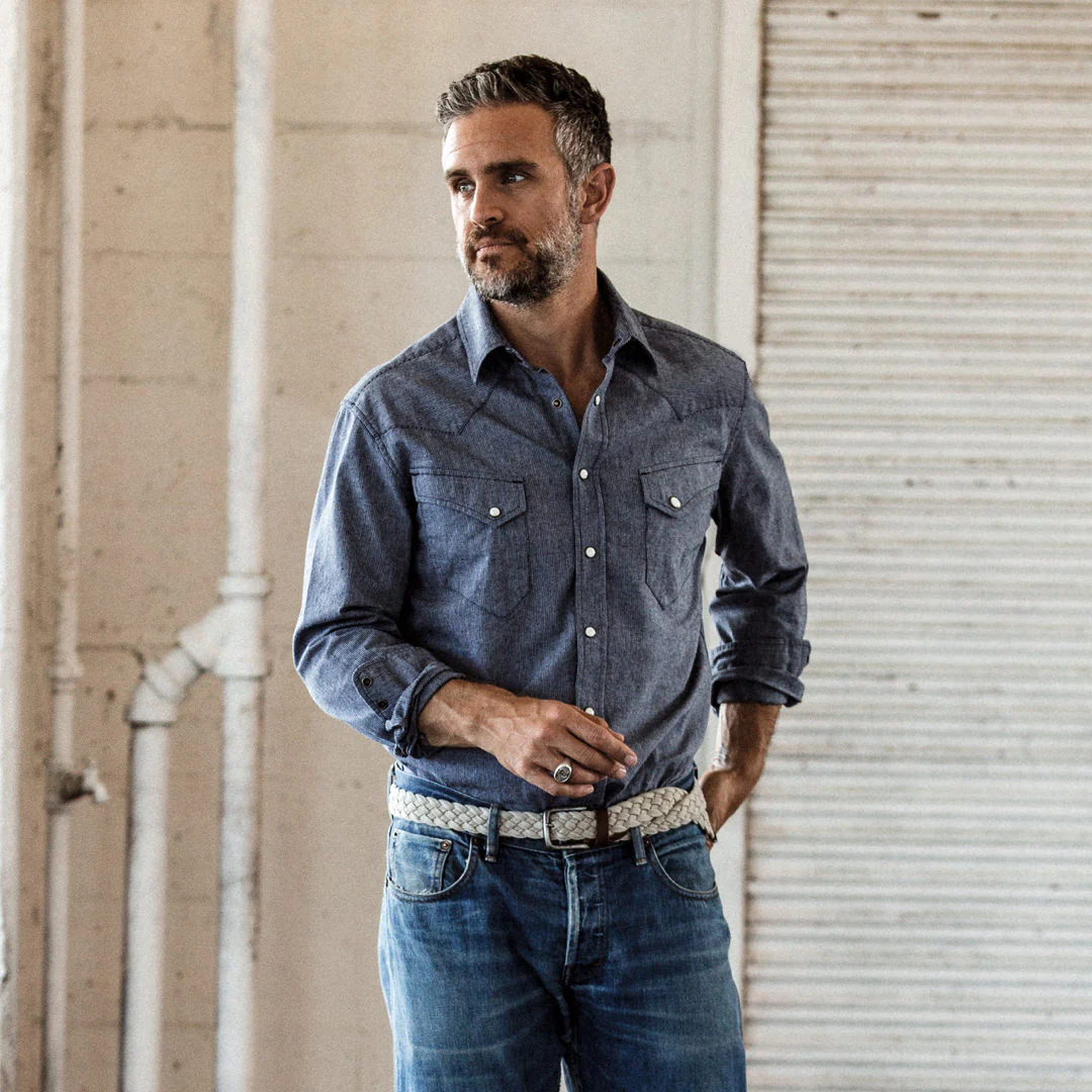 The Western Shirt in Indigo Stripe - Image 2
