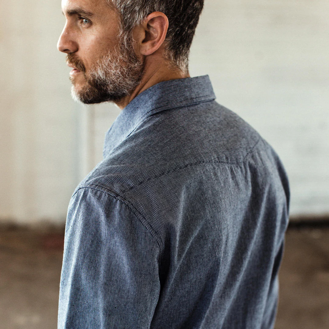 The Western Shirt in Indigo Stripe - Image 3