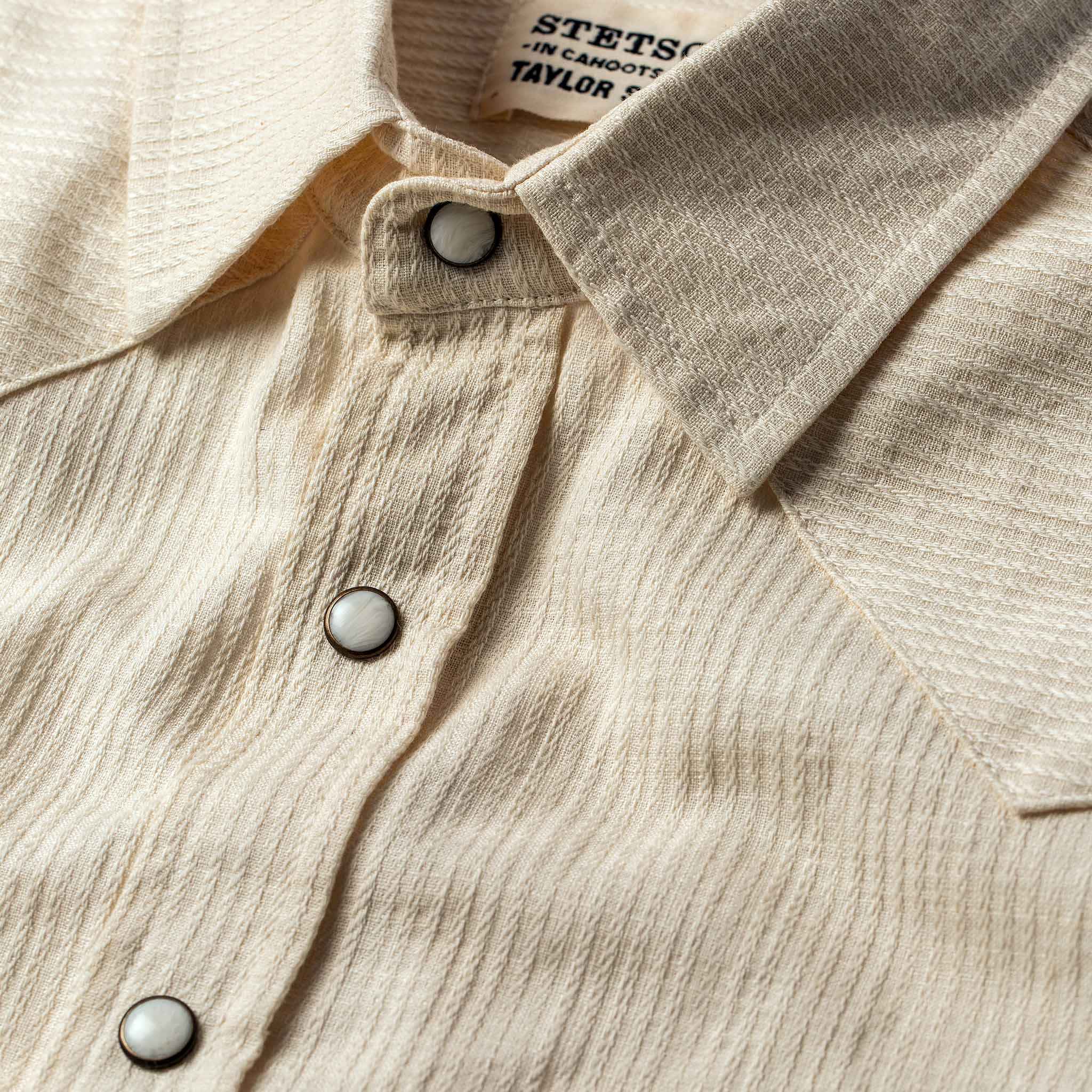 The Western Shirt in Natural Corded Denim - Image 7