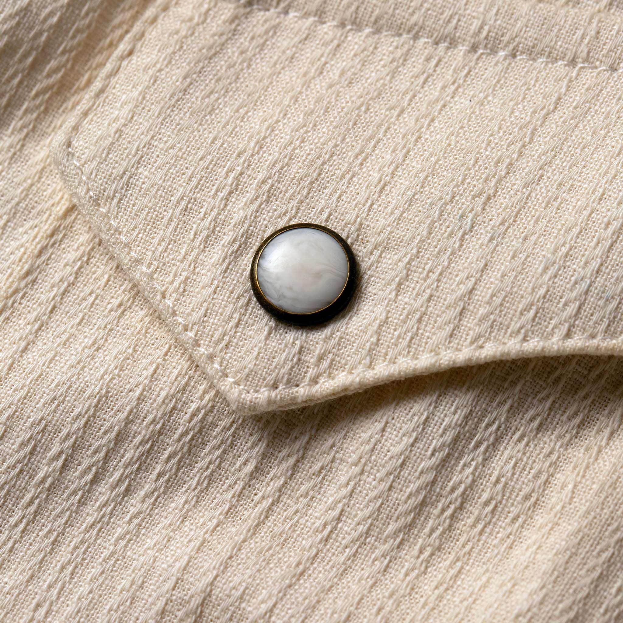 The Western Shirt in Natural Corded Denim - Image 9