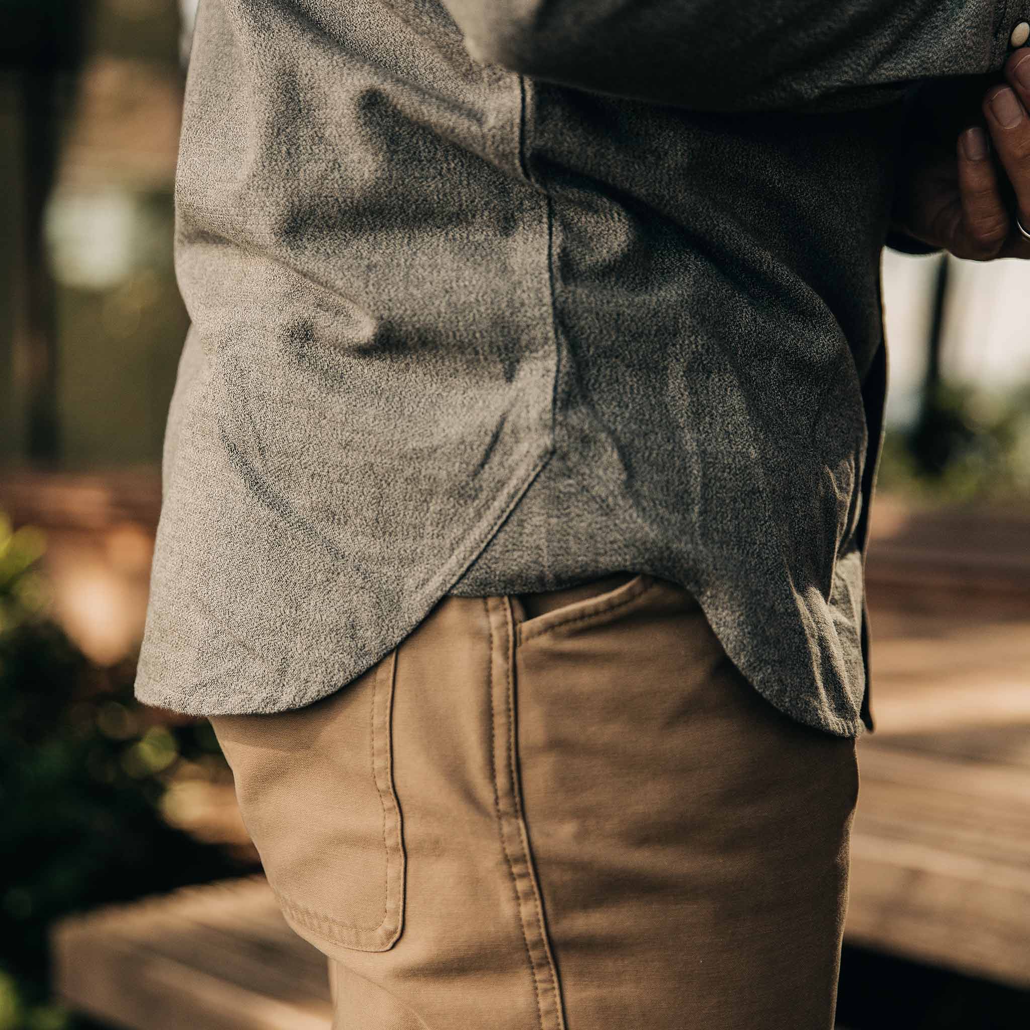 The Western Shirt in Olive Melange - Image 4